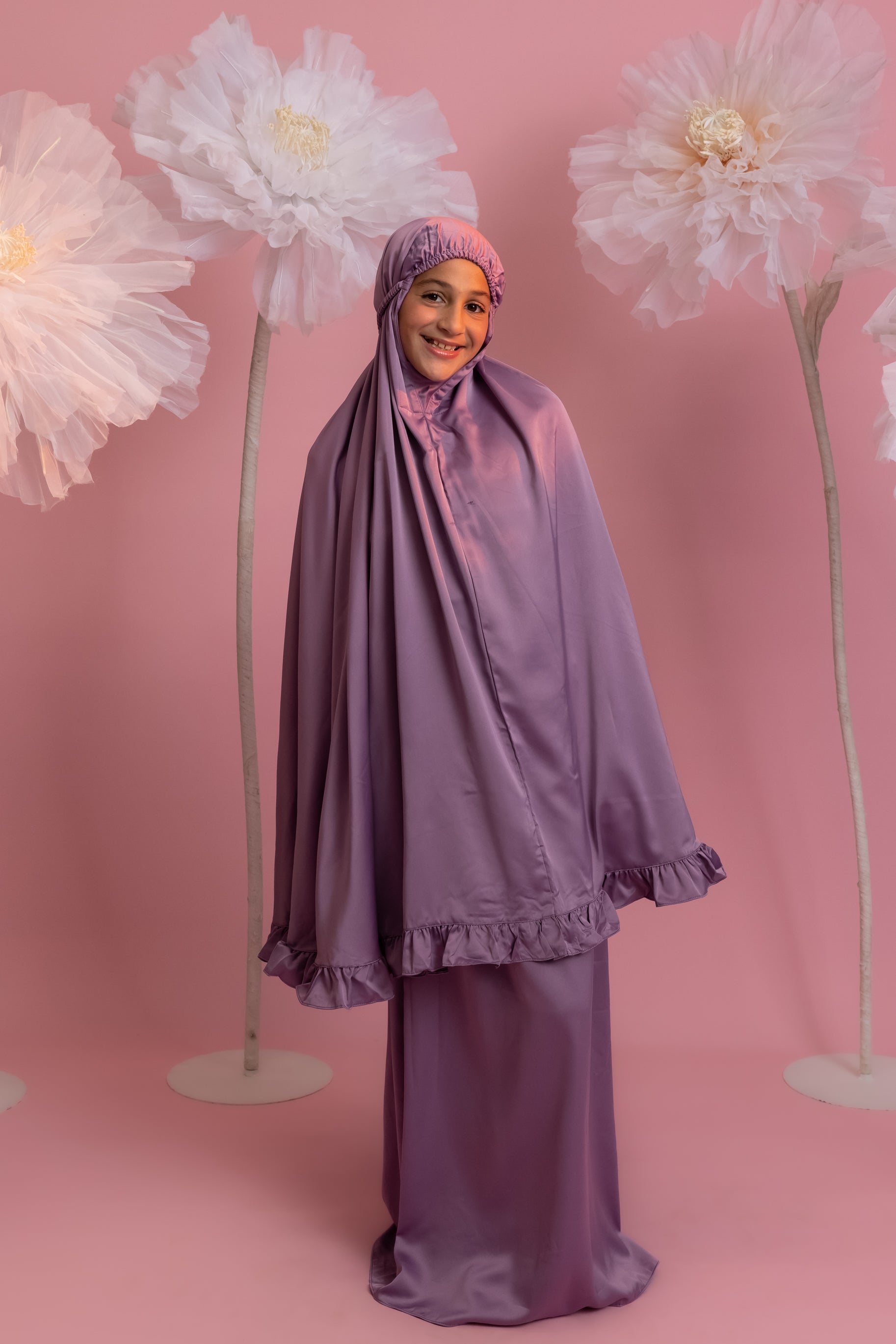 Girls Iman Plain Prayer Set - Purple