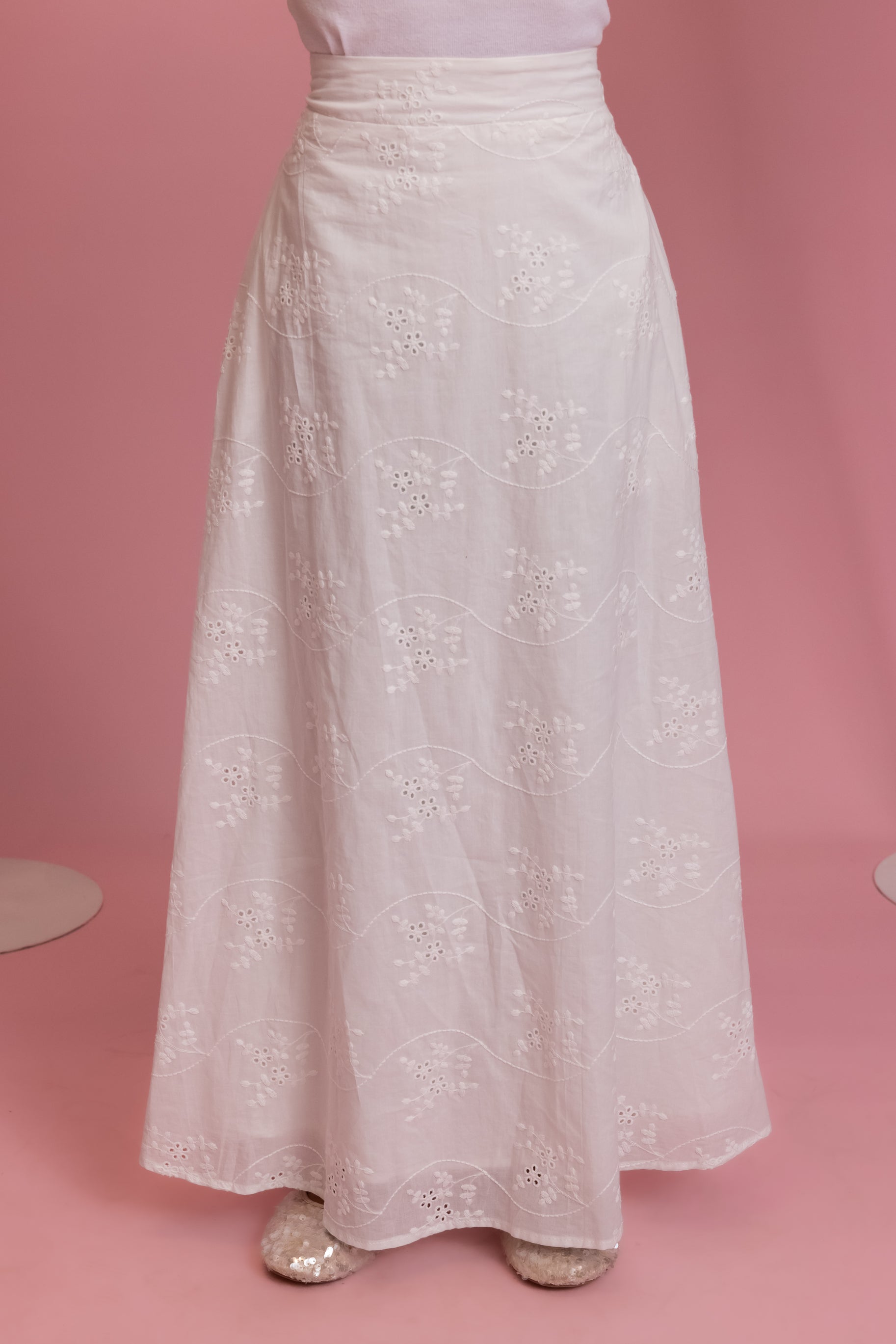 Mini Embroidered Skirt - White