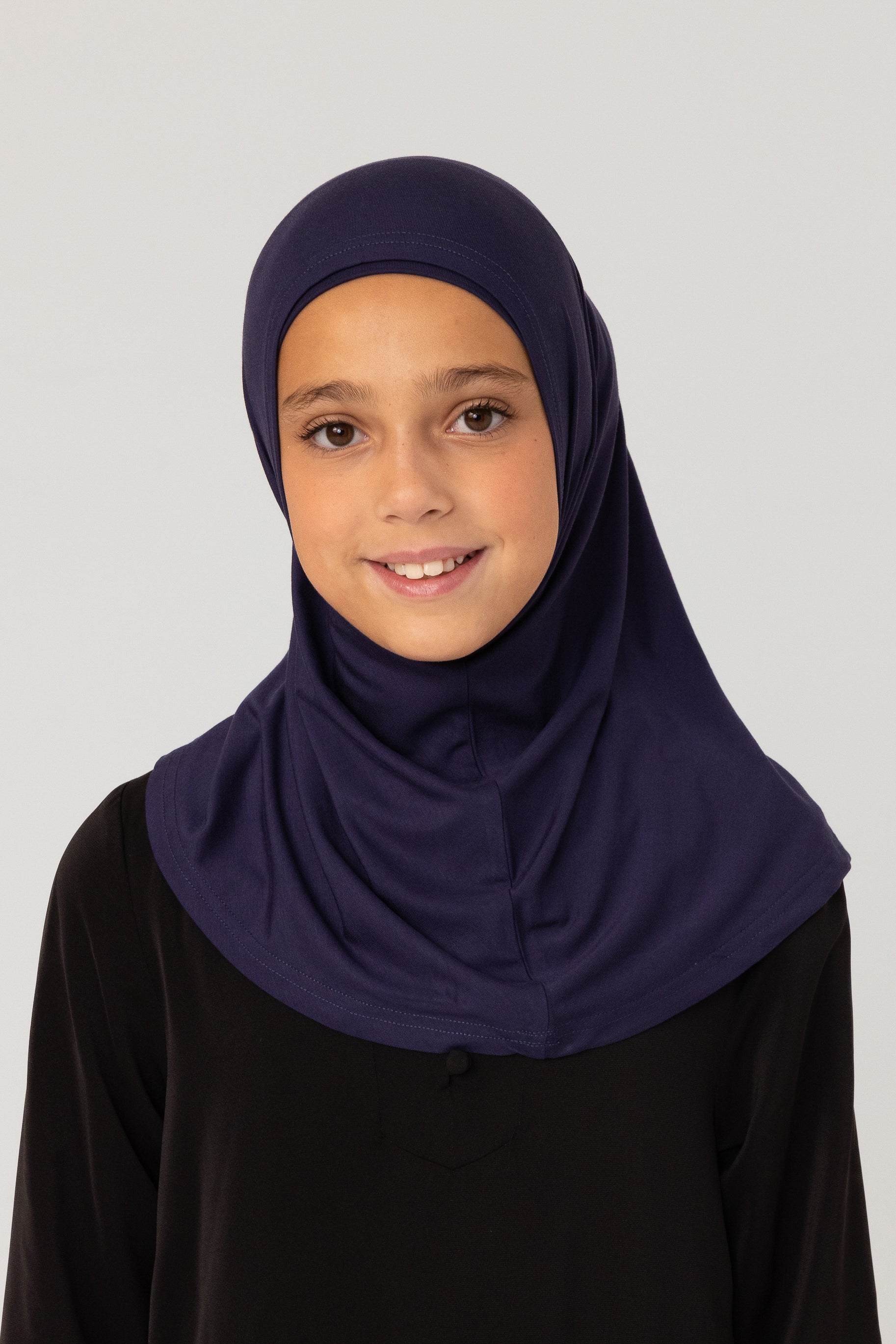 Girls 2pc Jersey Hijab - Navy