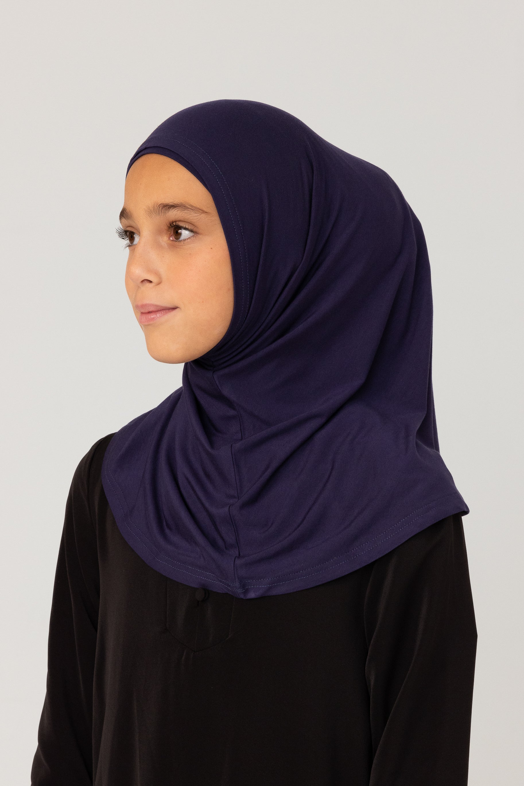 Girls 2pc Jersey Hijab - Navy