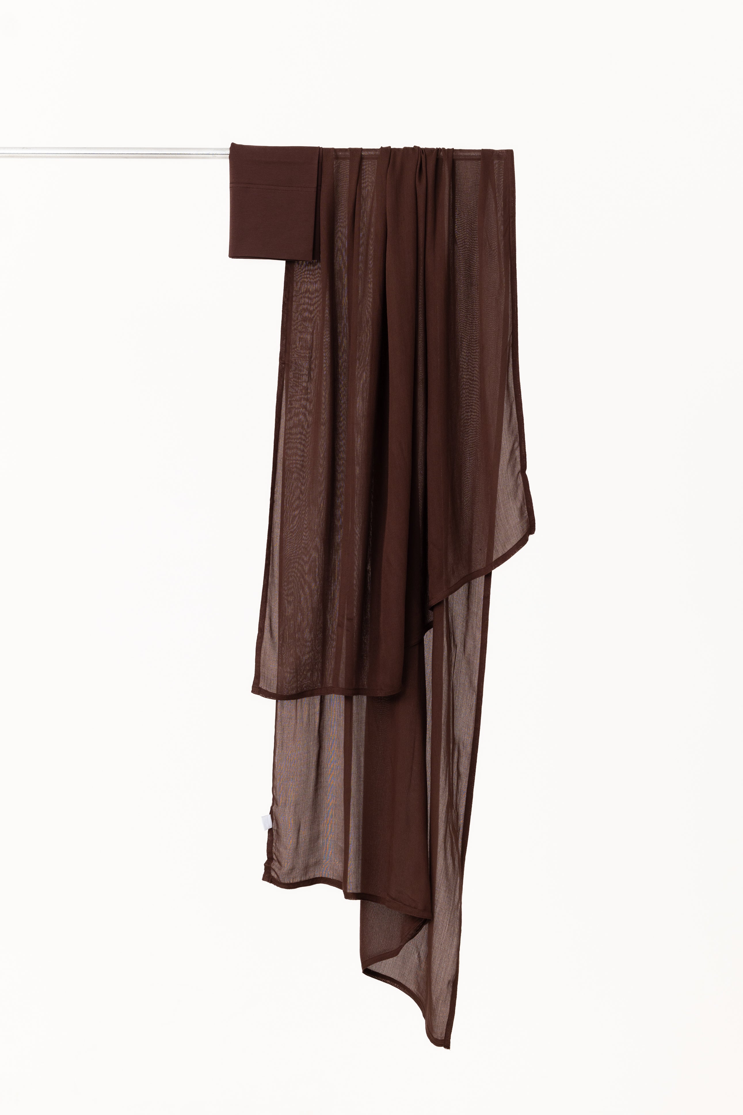 Double Stitched Modal Hijab Set - Burnt Sienna