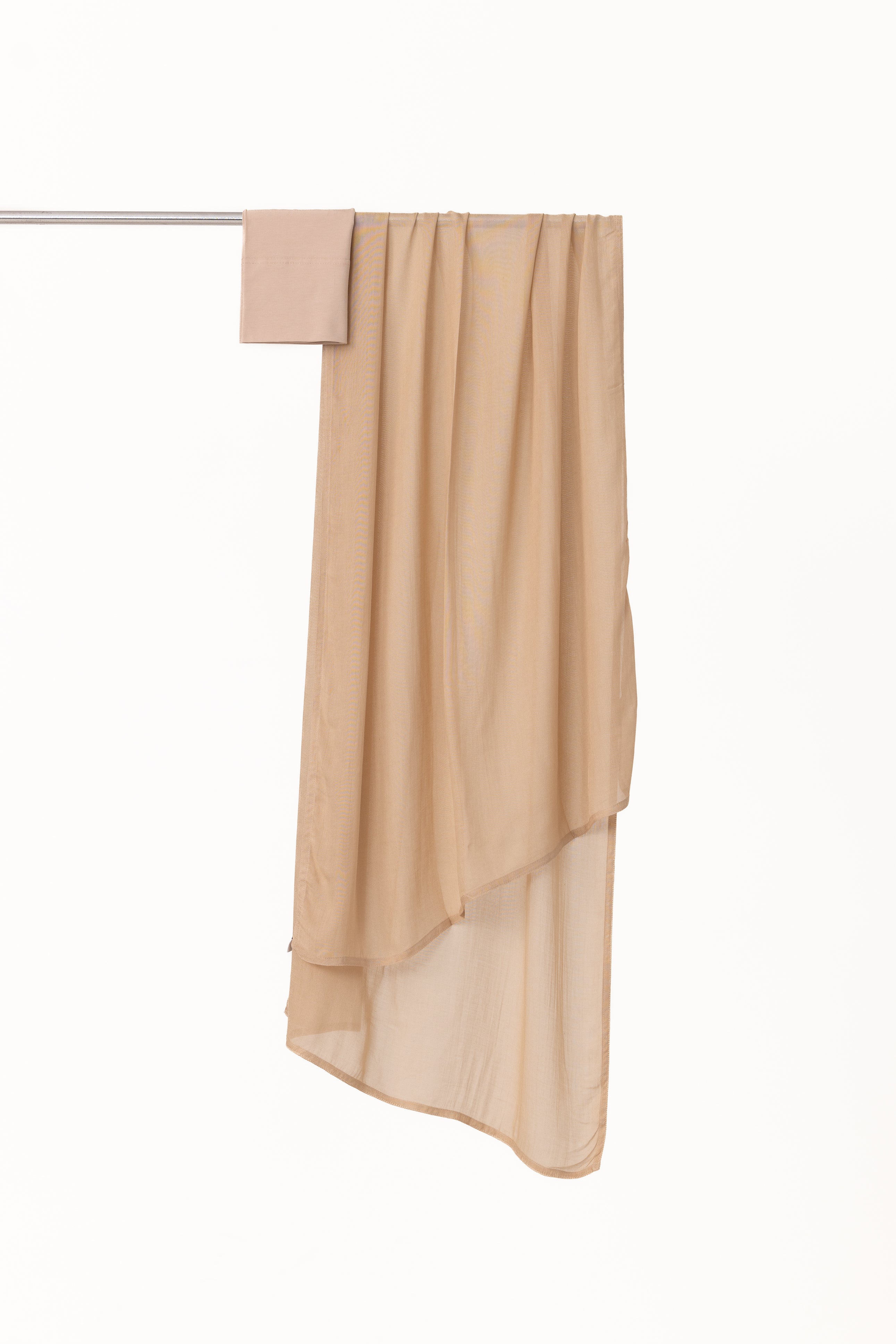 Double Stitched Modal Hijab Set - Taupe