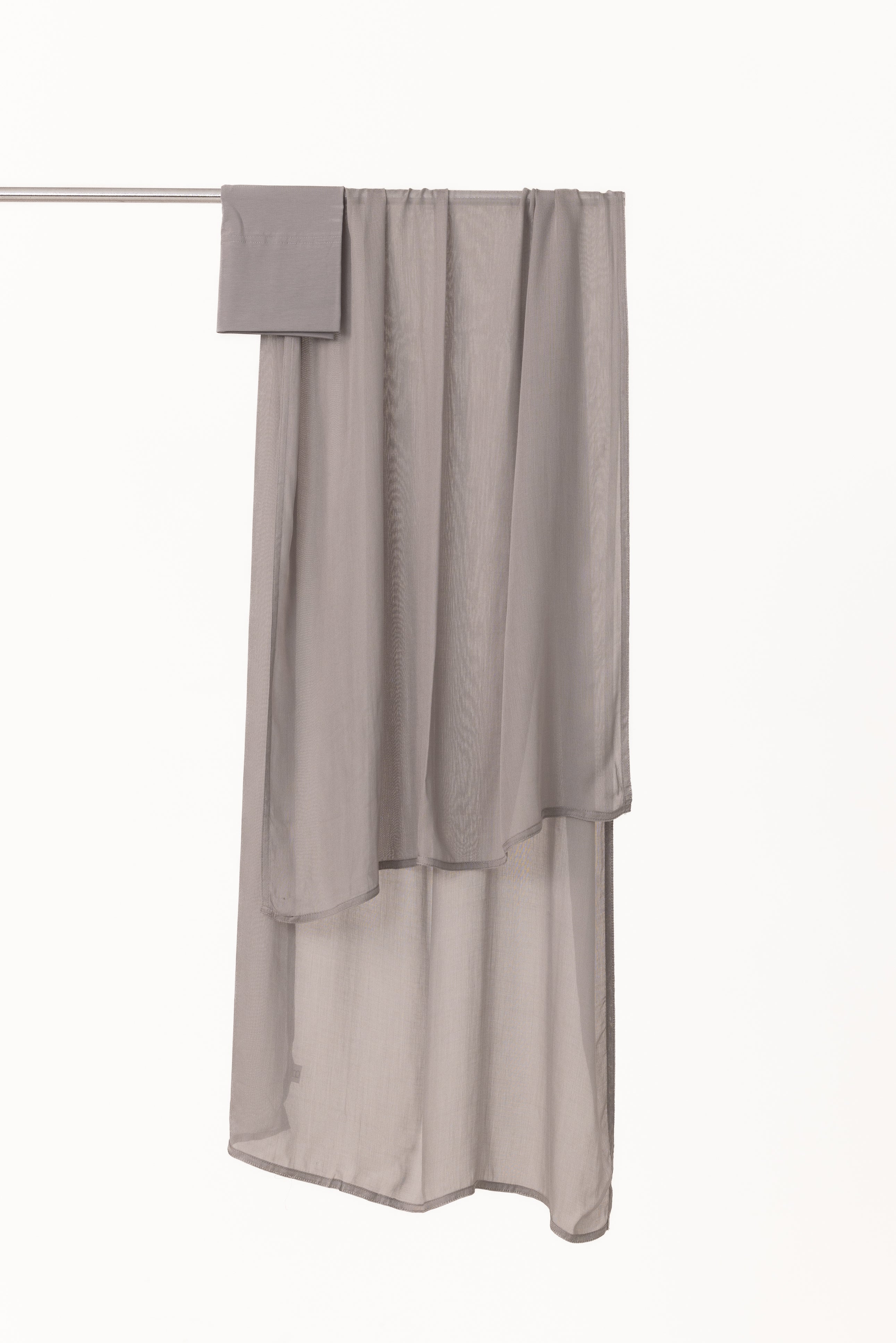 Double Stitched Modal Hijab Set - Cloud Grey