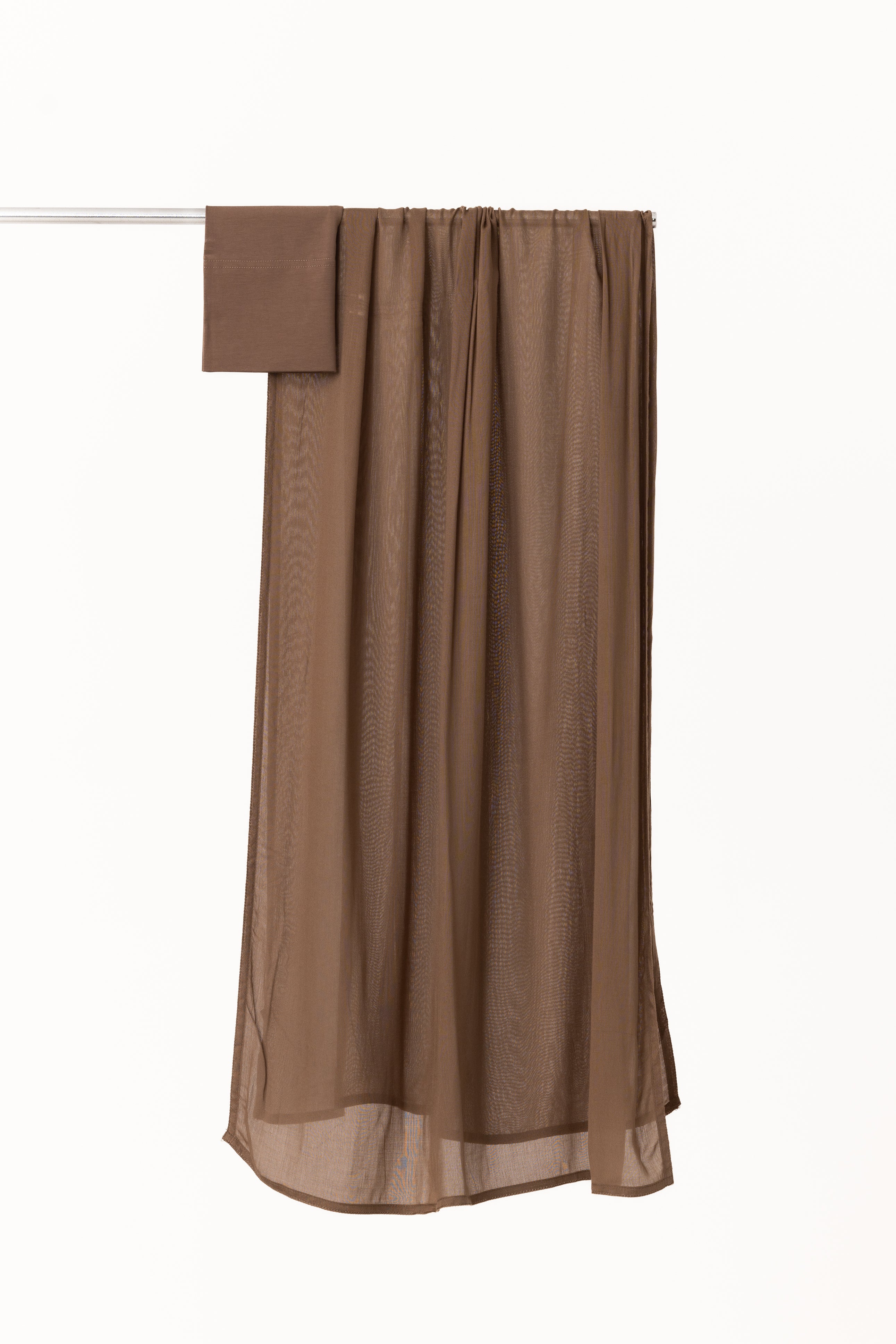 Double Stitched Modal Hijab Set - Walnut