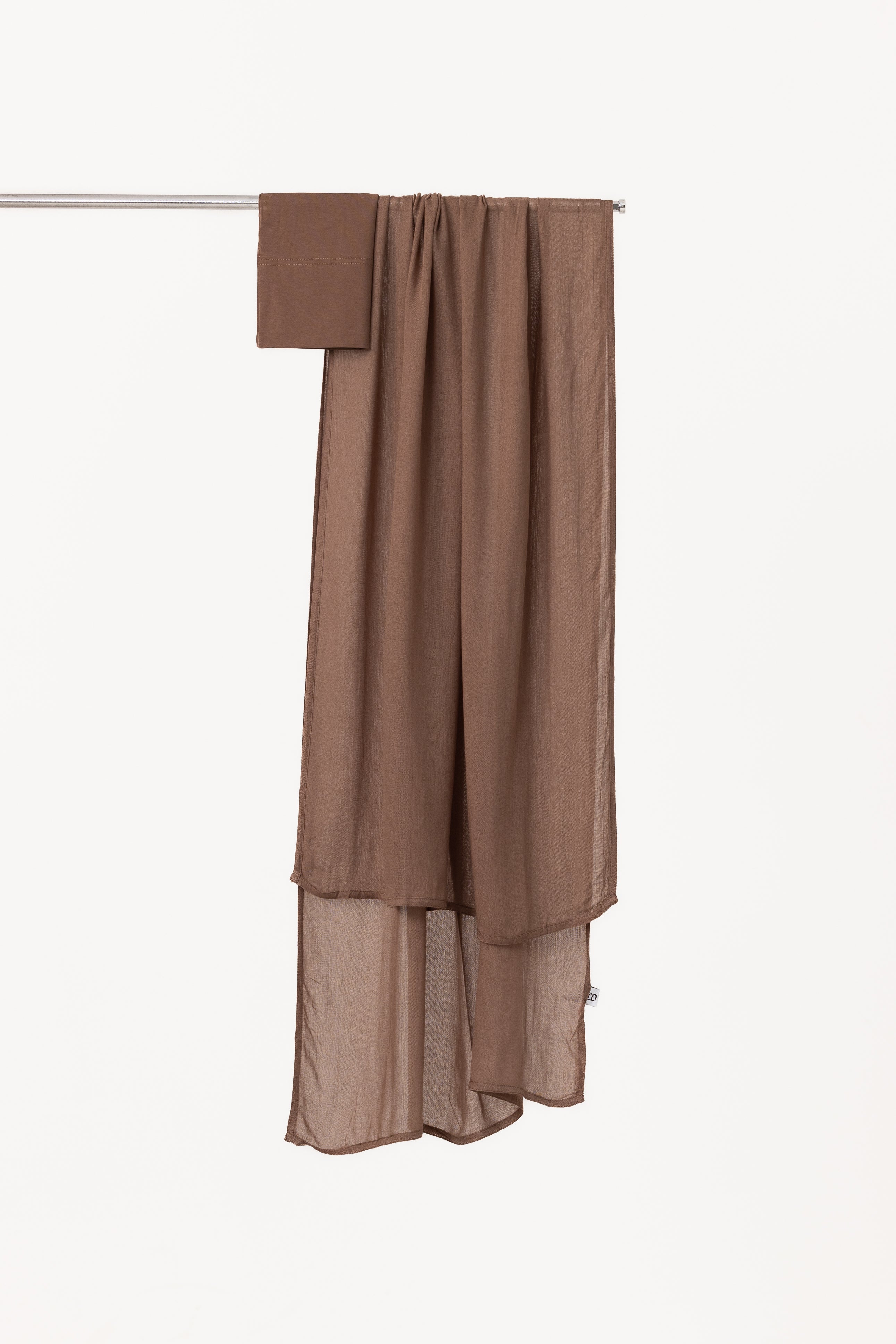 Double Stitched Modal Hijab Set - Brown Taupe
