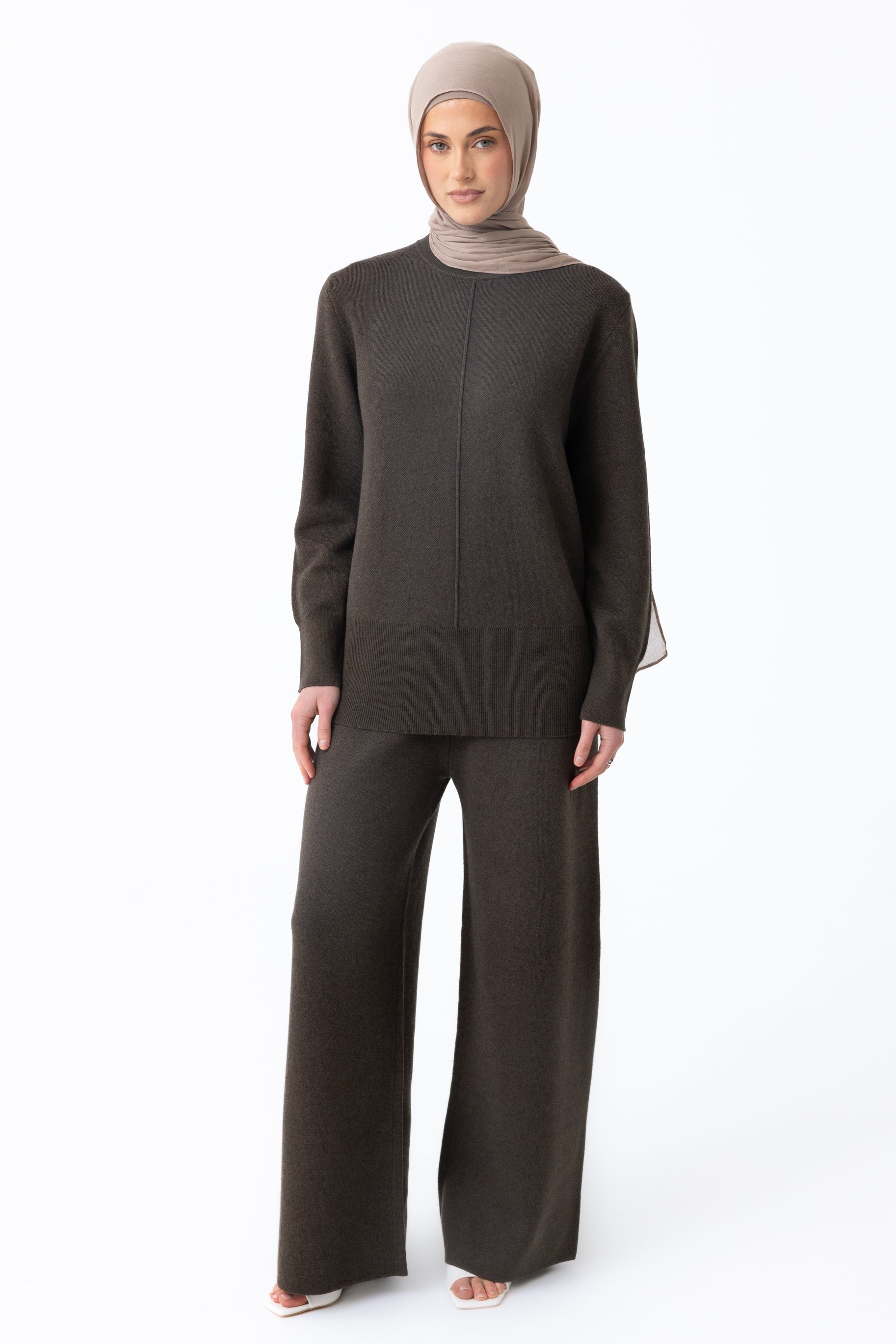 Renee Round Neck Jumper - Sable Brown