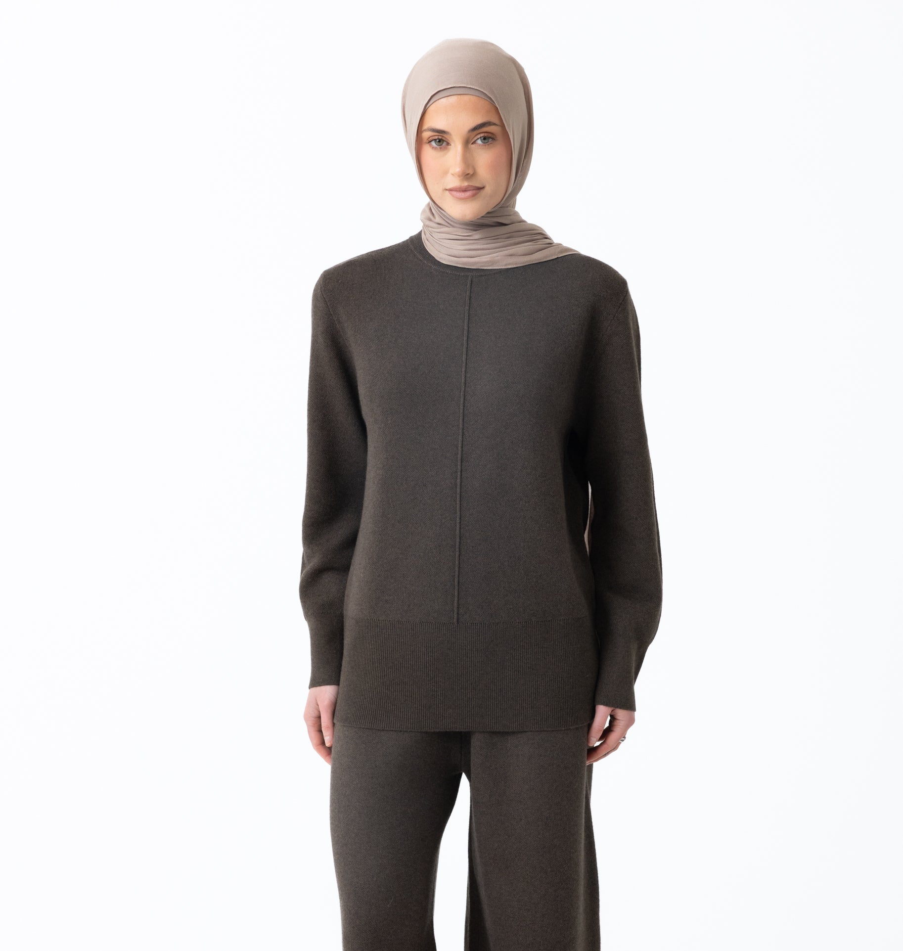 Renee Round Neck Jumper - Sable Brown