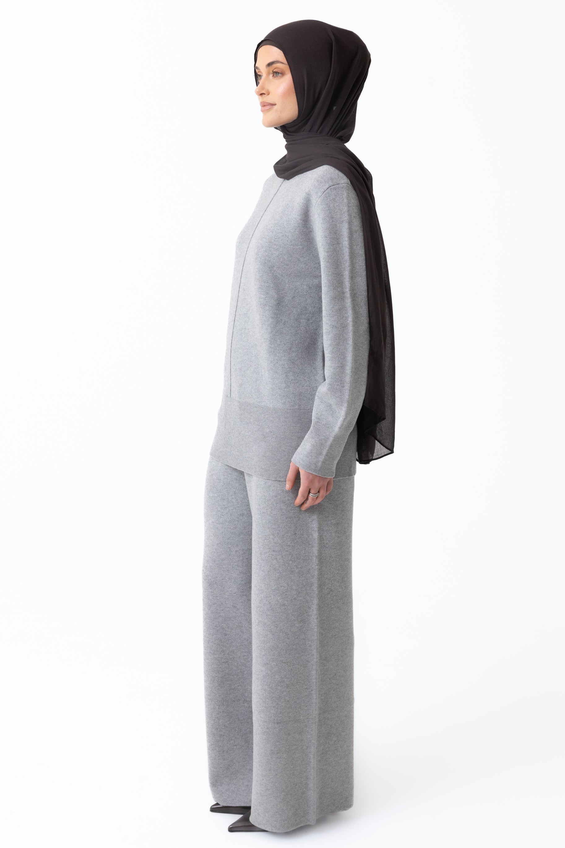 Renee Round Neck Jumper - Lunar Grey