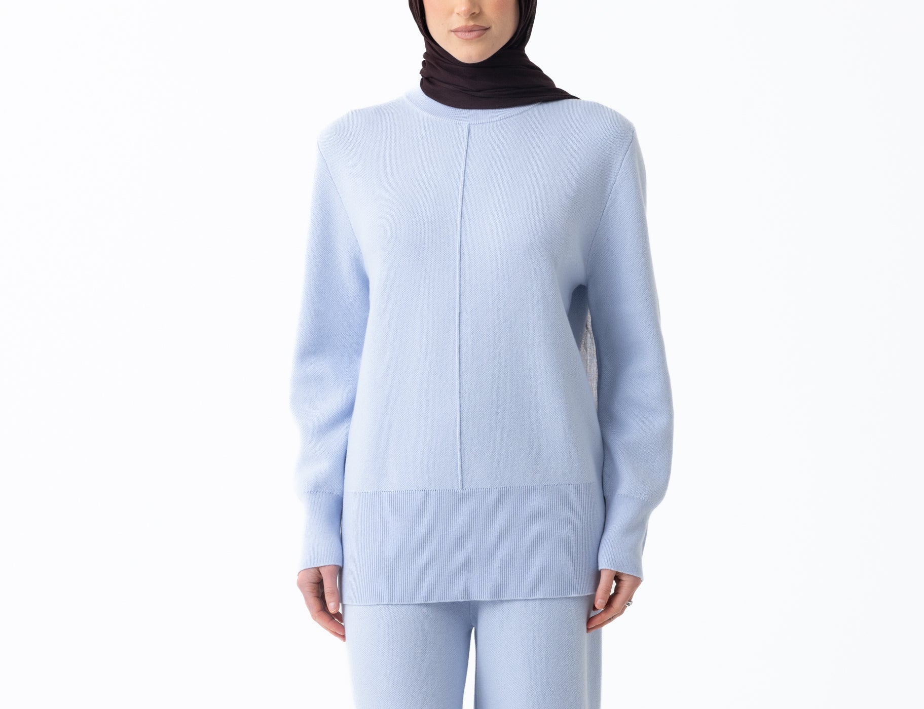 Renee Round Neck Jumper - Frost Blue