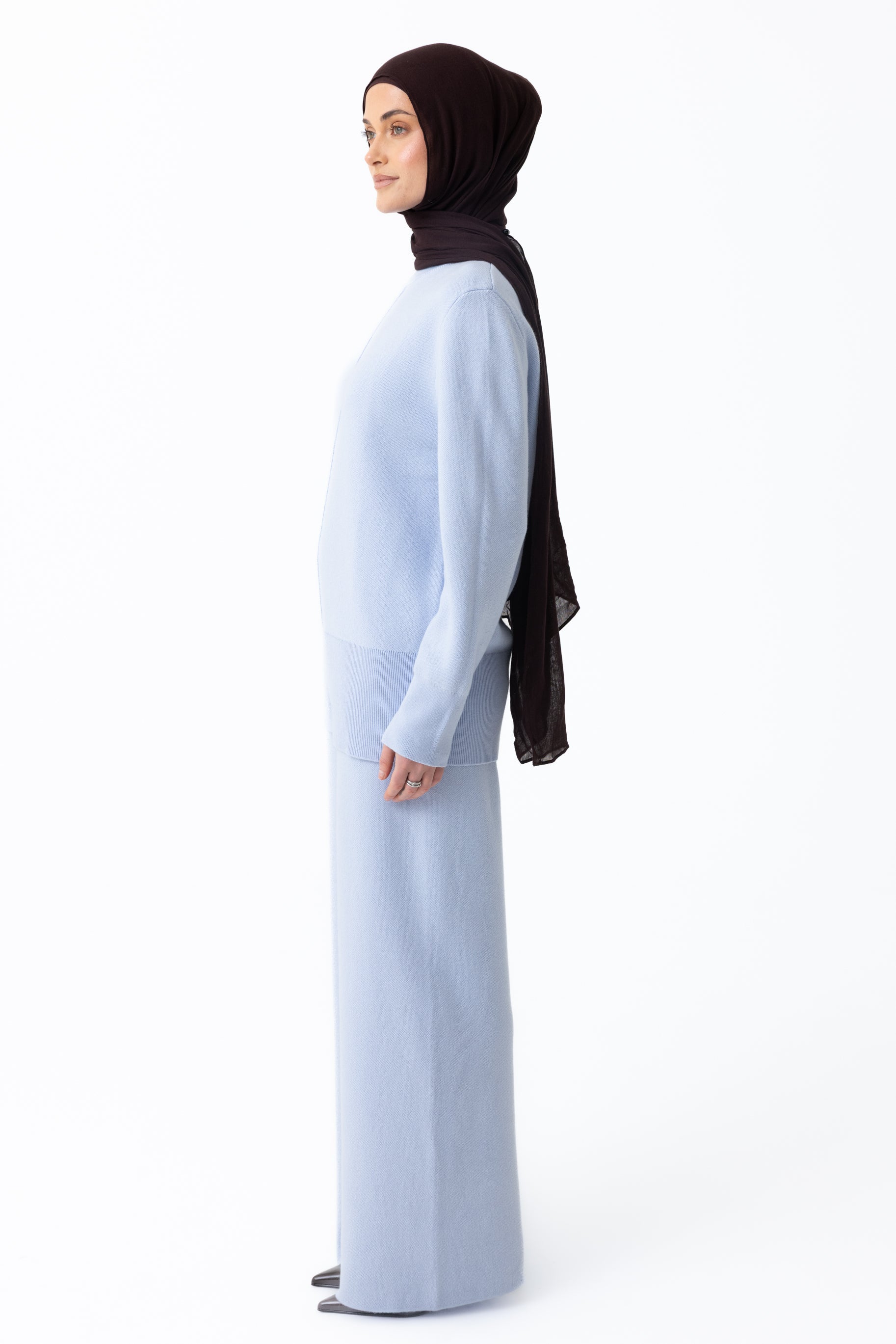 Renee Round Neck Jumper - Frost Blue