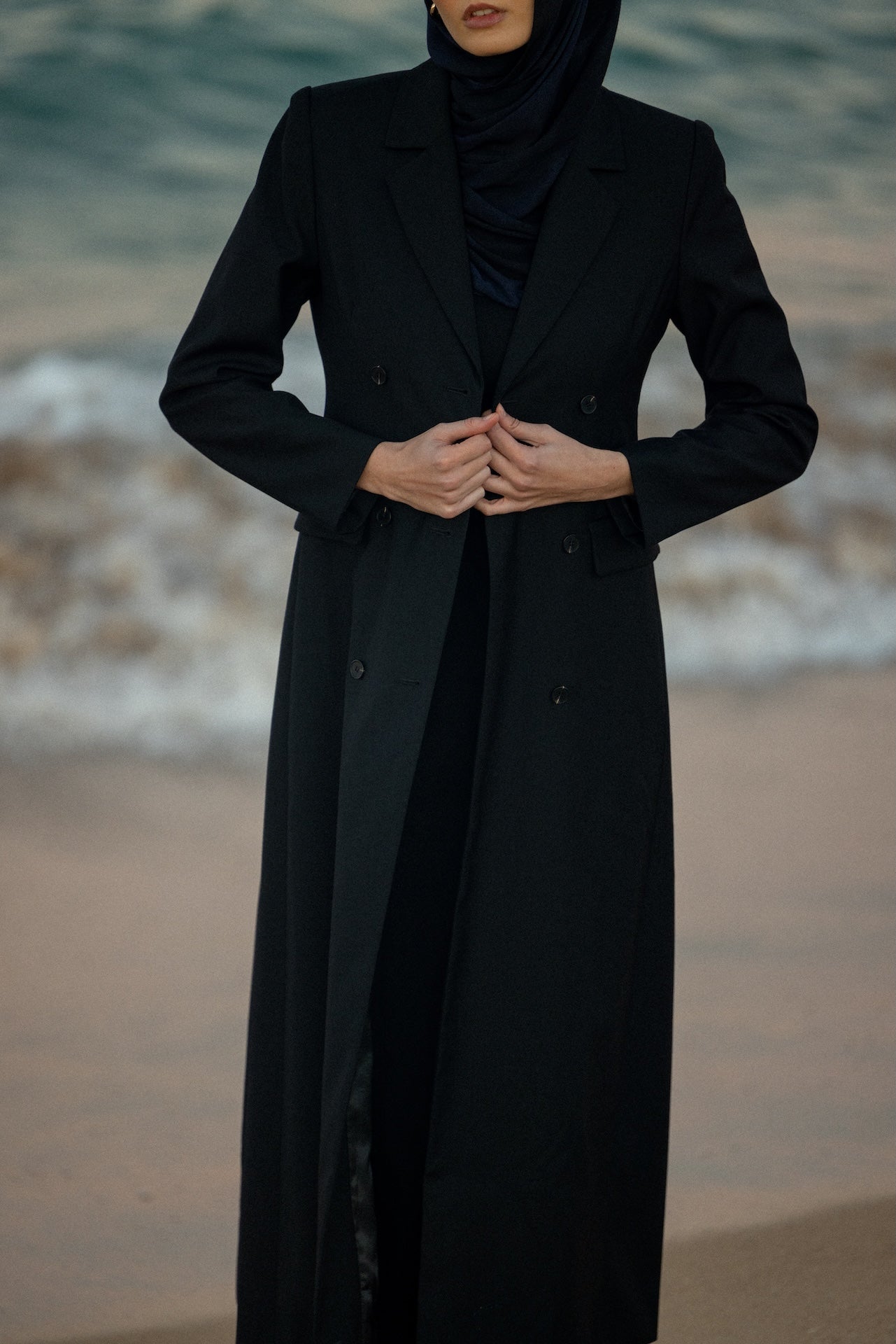 Alexa Double Breasted Coat - Black