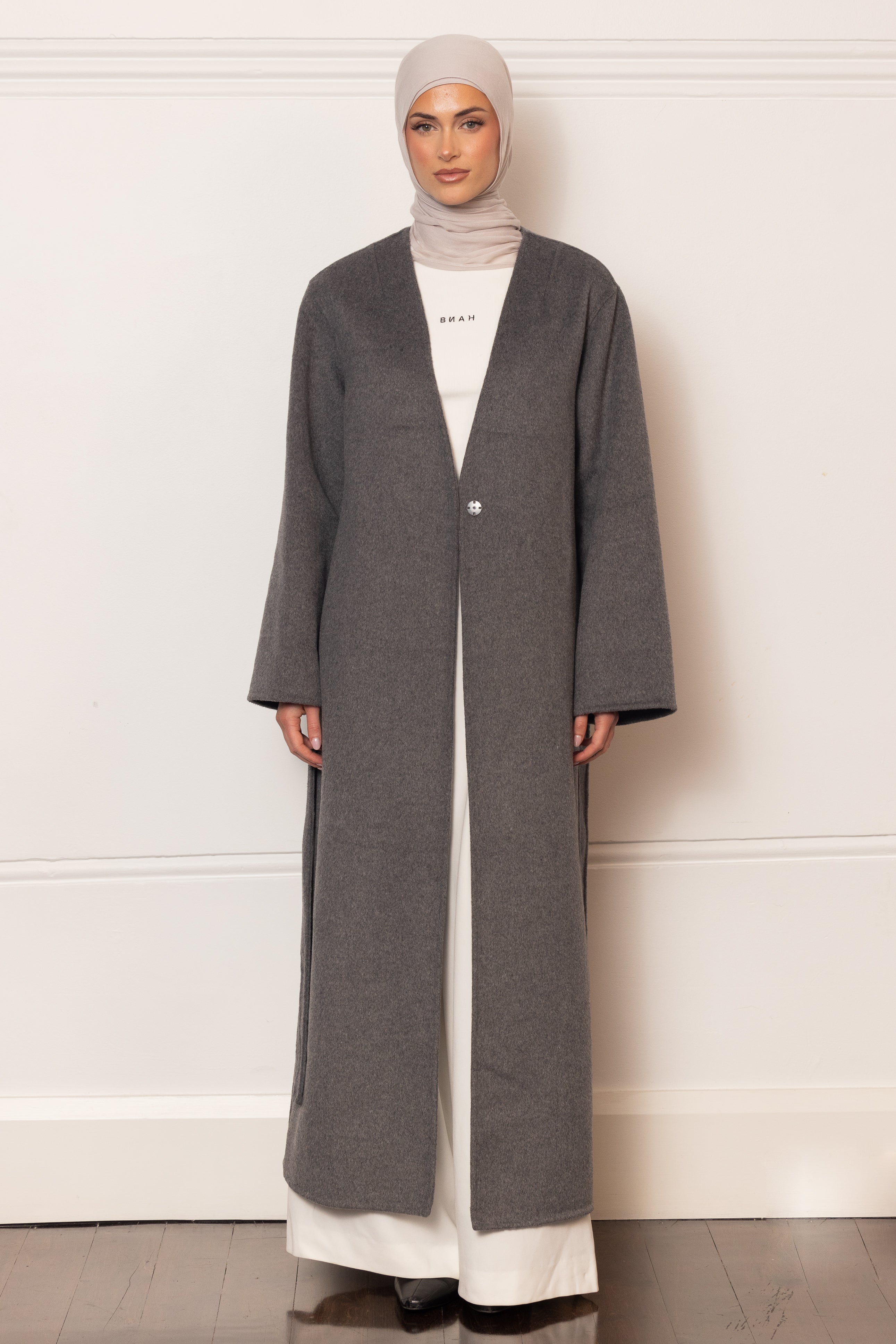 Tara Longline Coat - Charcoal