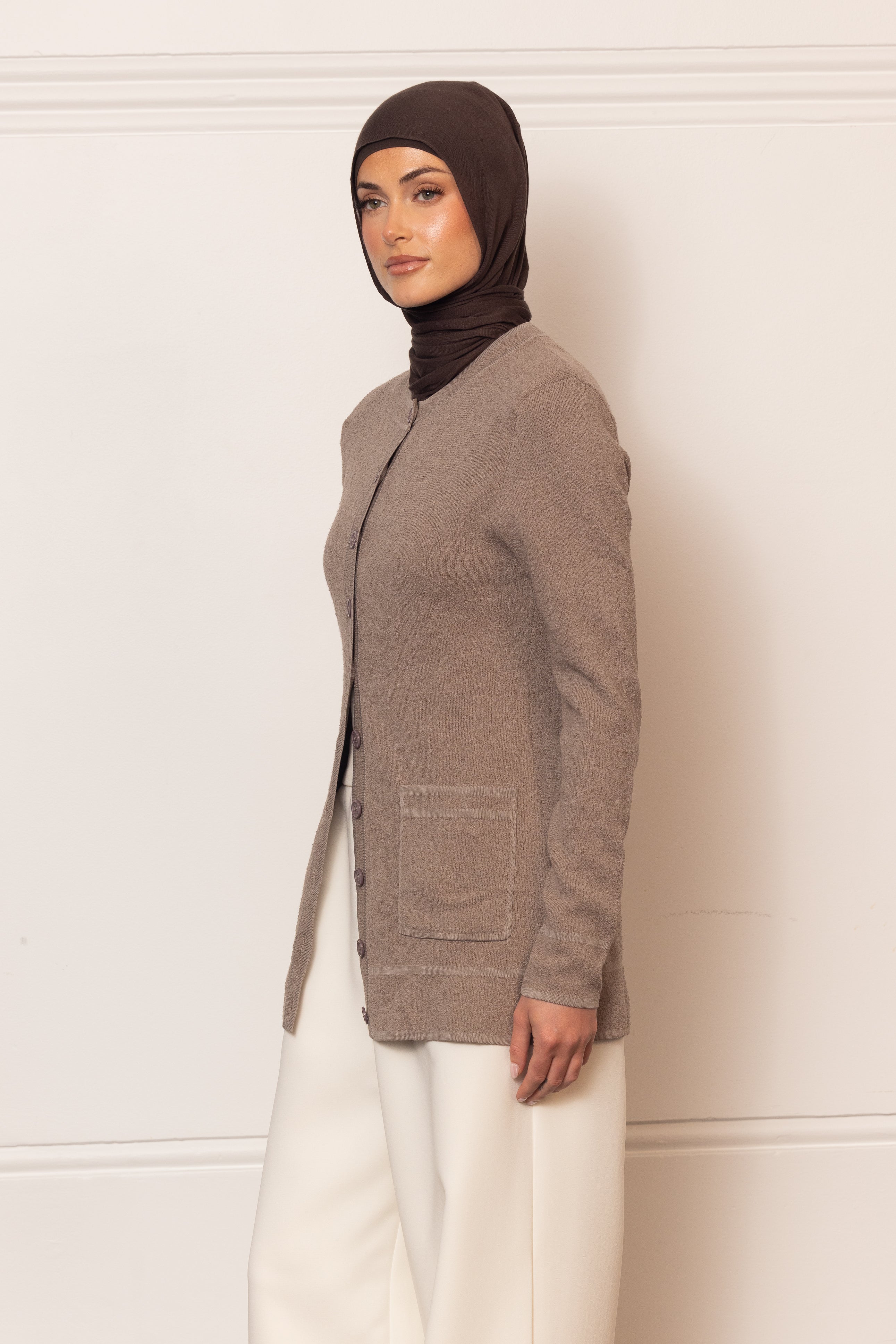 Batul Boucle Cardigan - Taupe