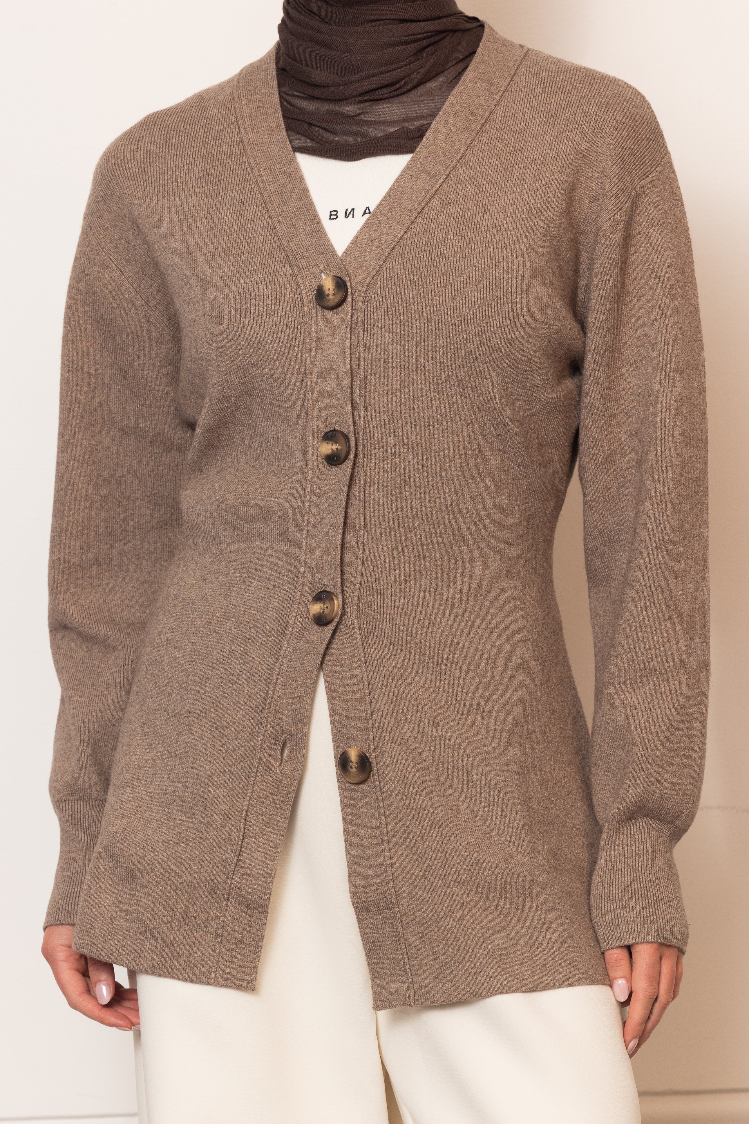 Sarah Knit Cardigan - Taupe