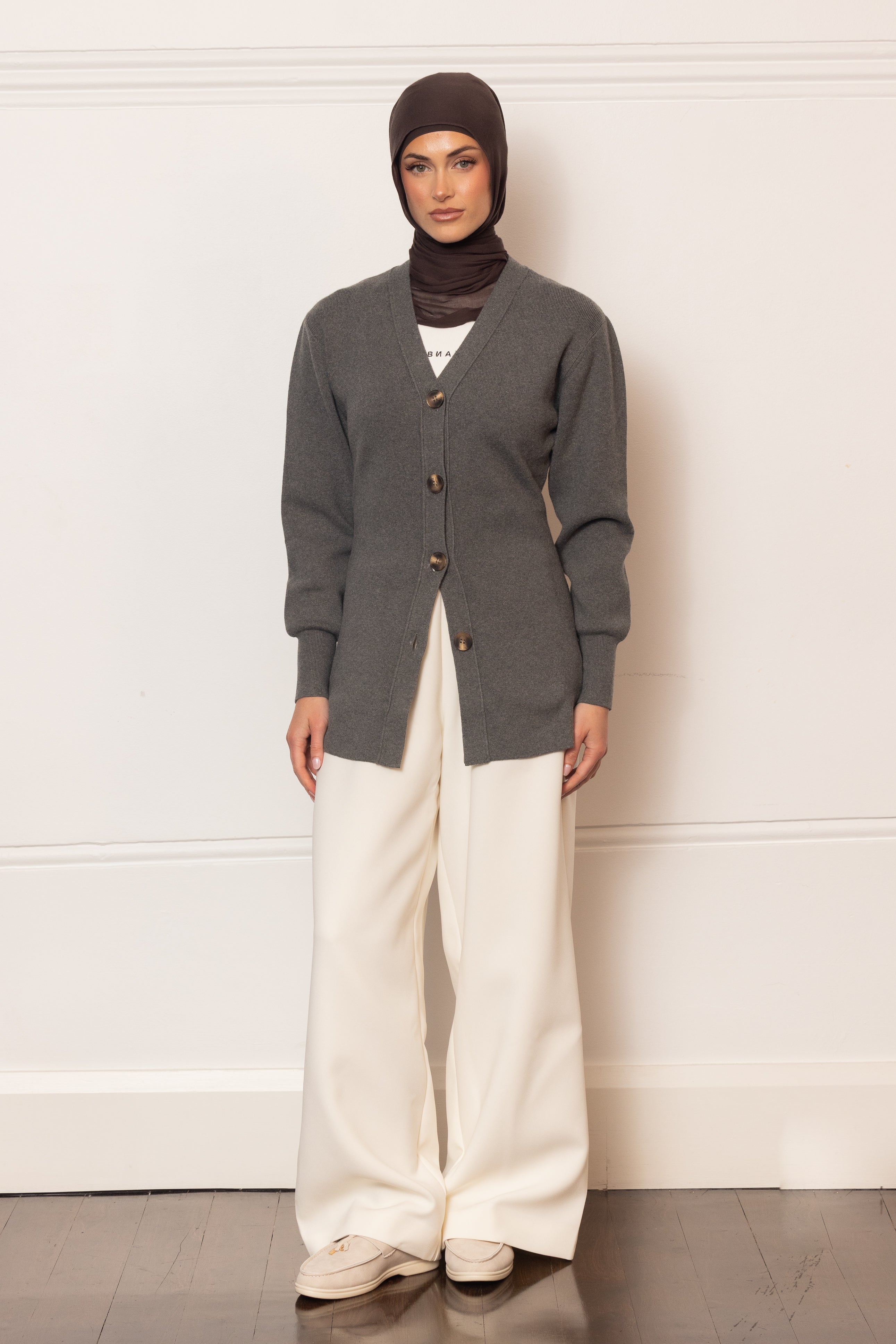 Sarah Knit Cardigan - Charcoal