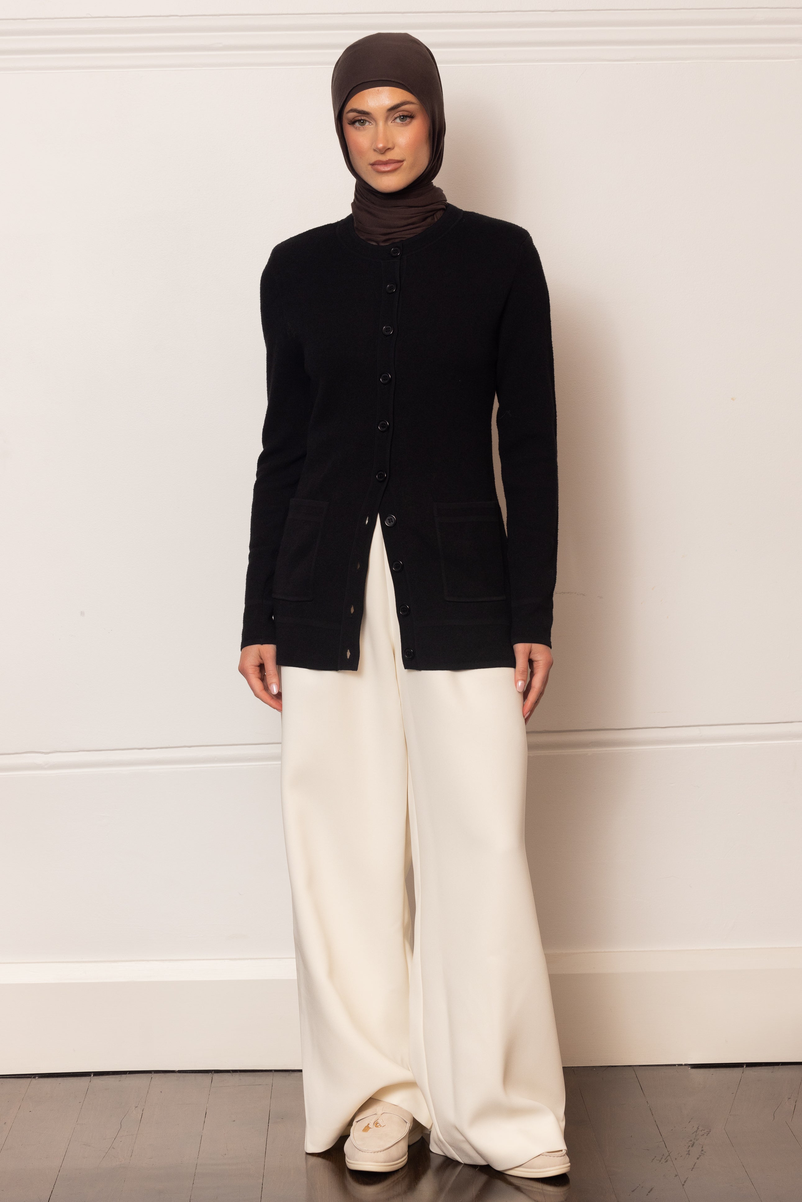 Batul Boucle Cardigan - Black