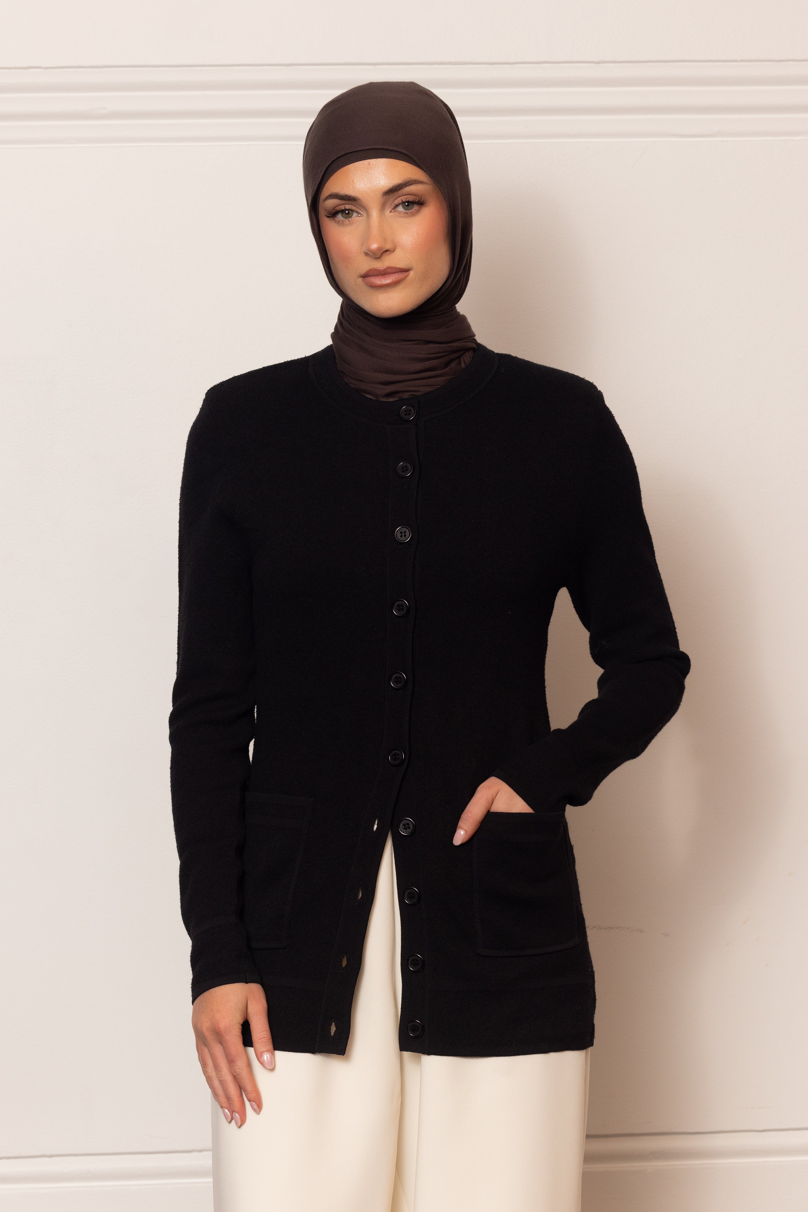 Batul Boucle Cardigan - Black