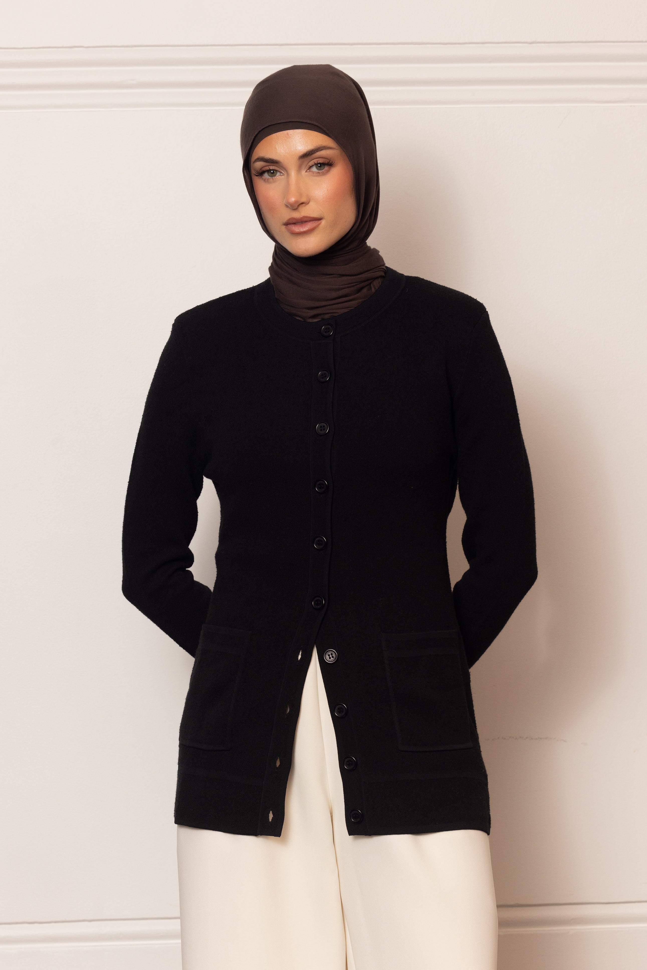 Batul Boucle Cardigan - Black