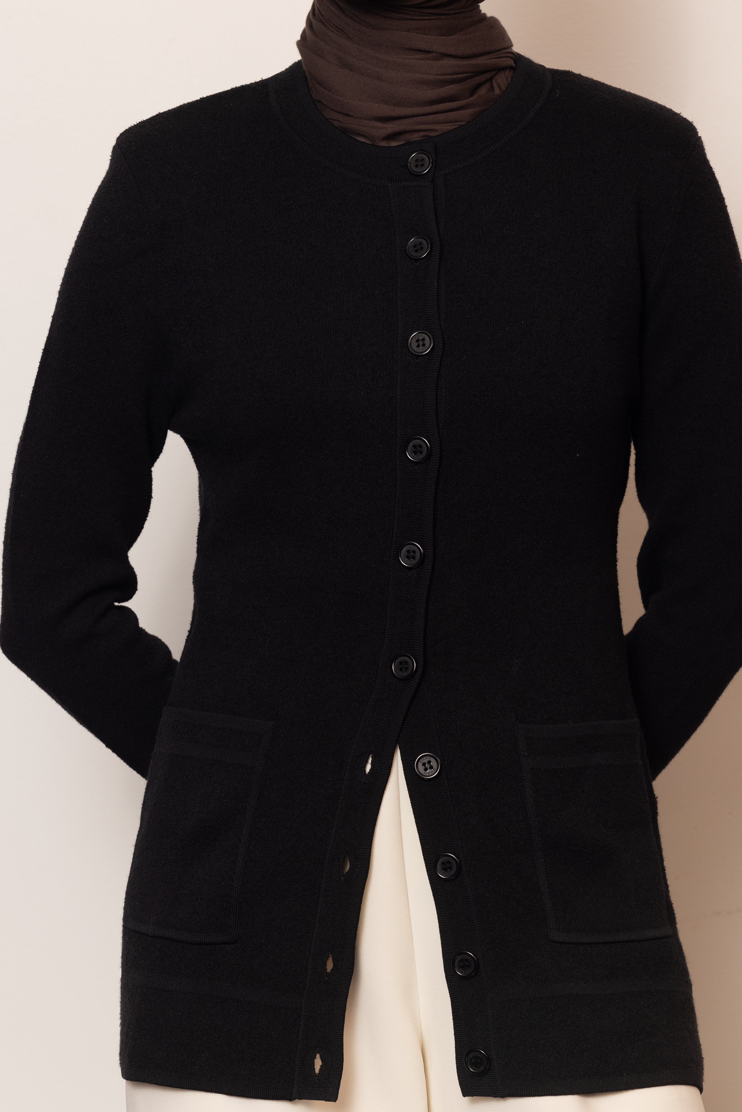 Batul Boucle Cardigan - Black