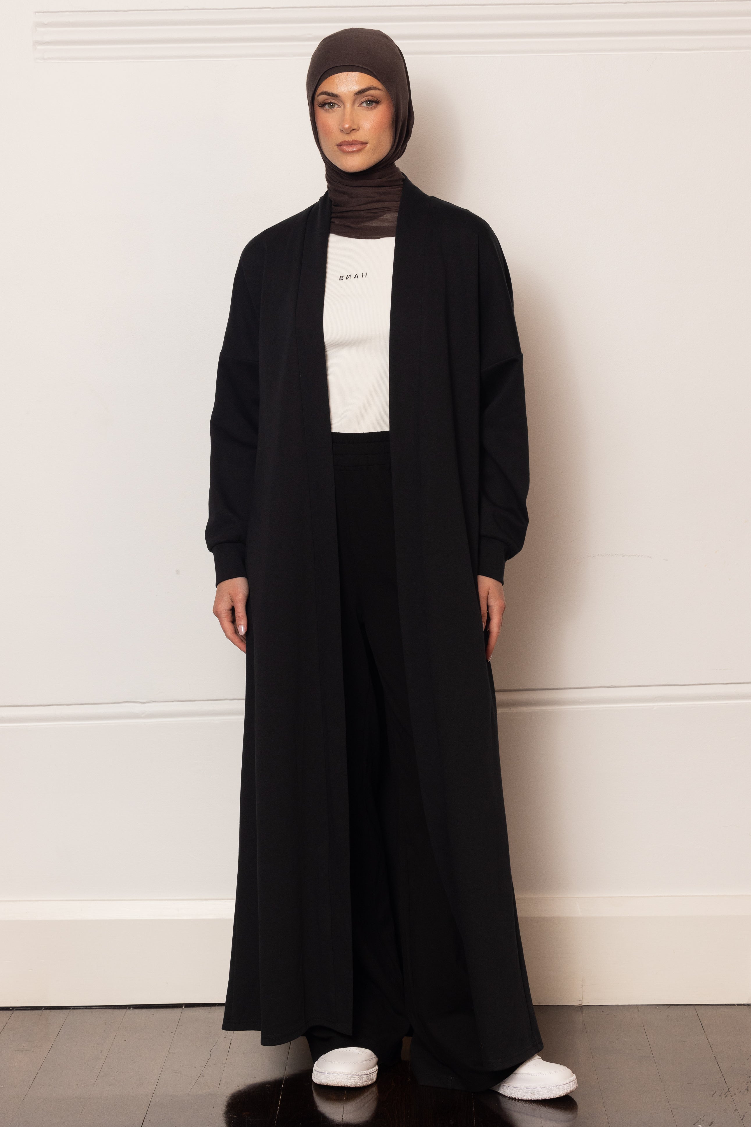 Everyday Winter Open Abaya - Black