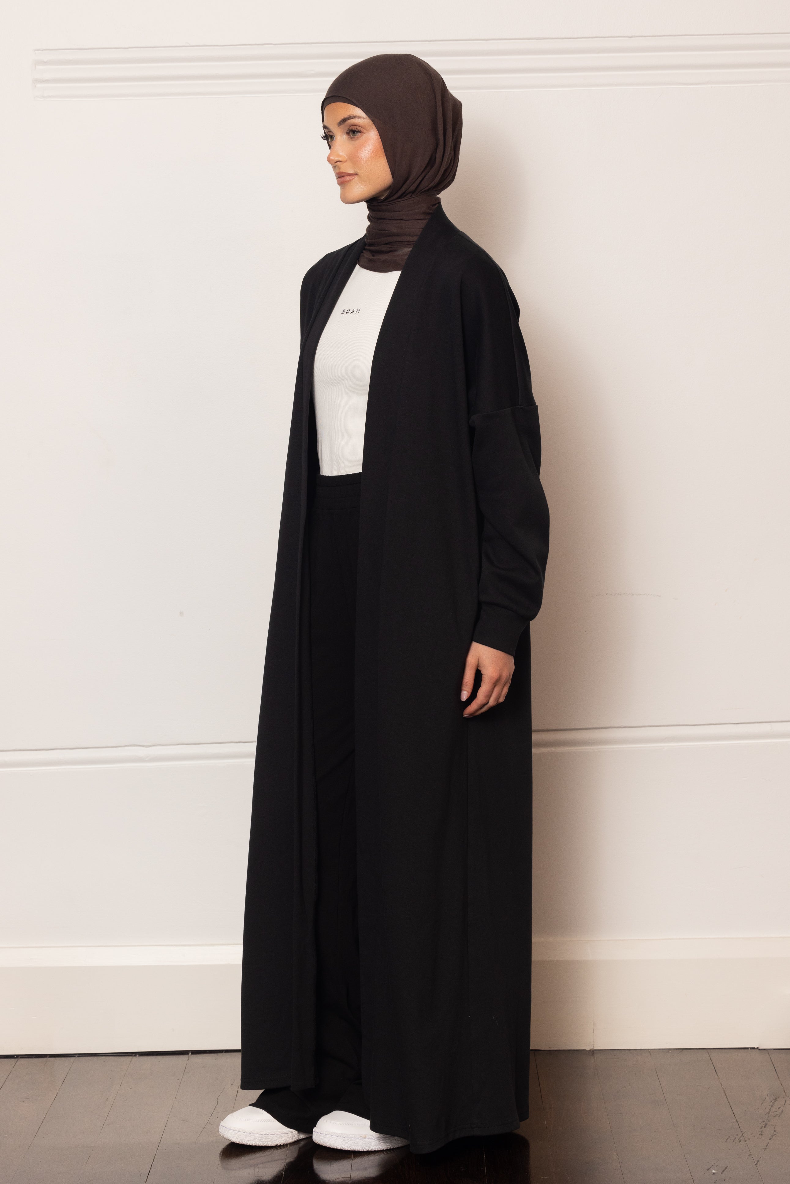 Everyday Winter Open Abaya - Black