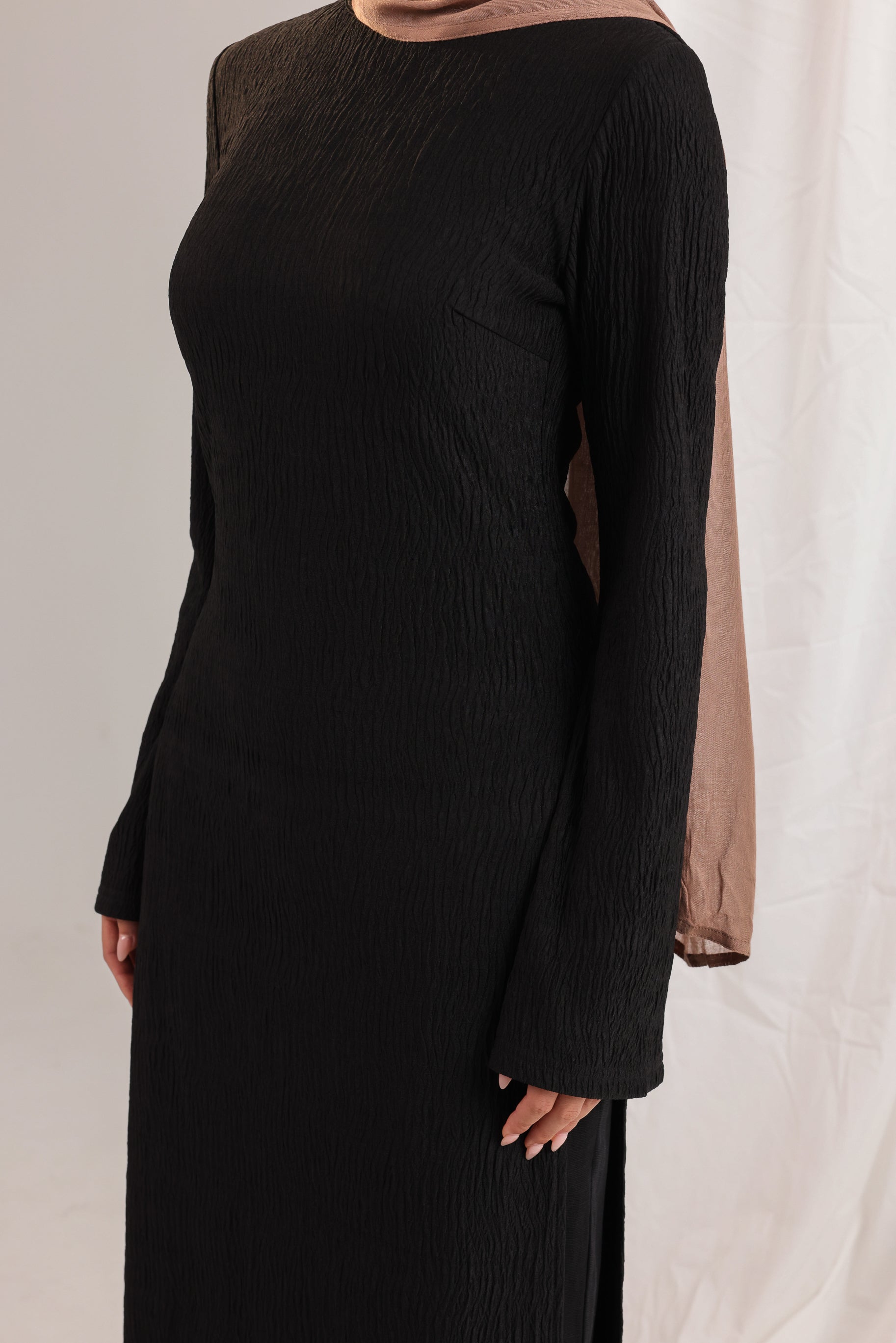 Camilla Split Knit Tunic - Black