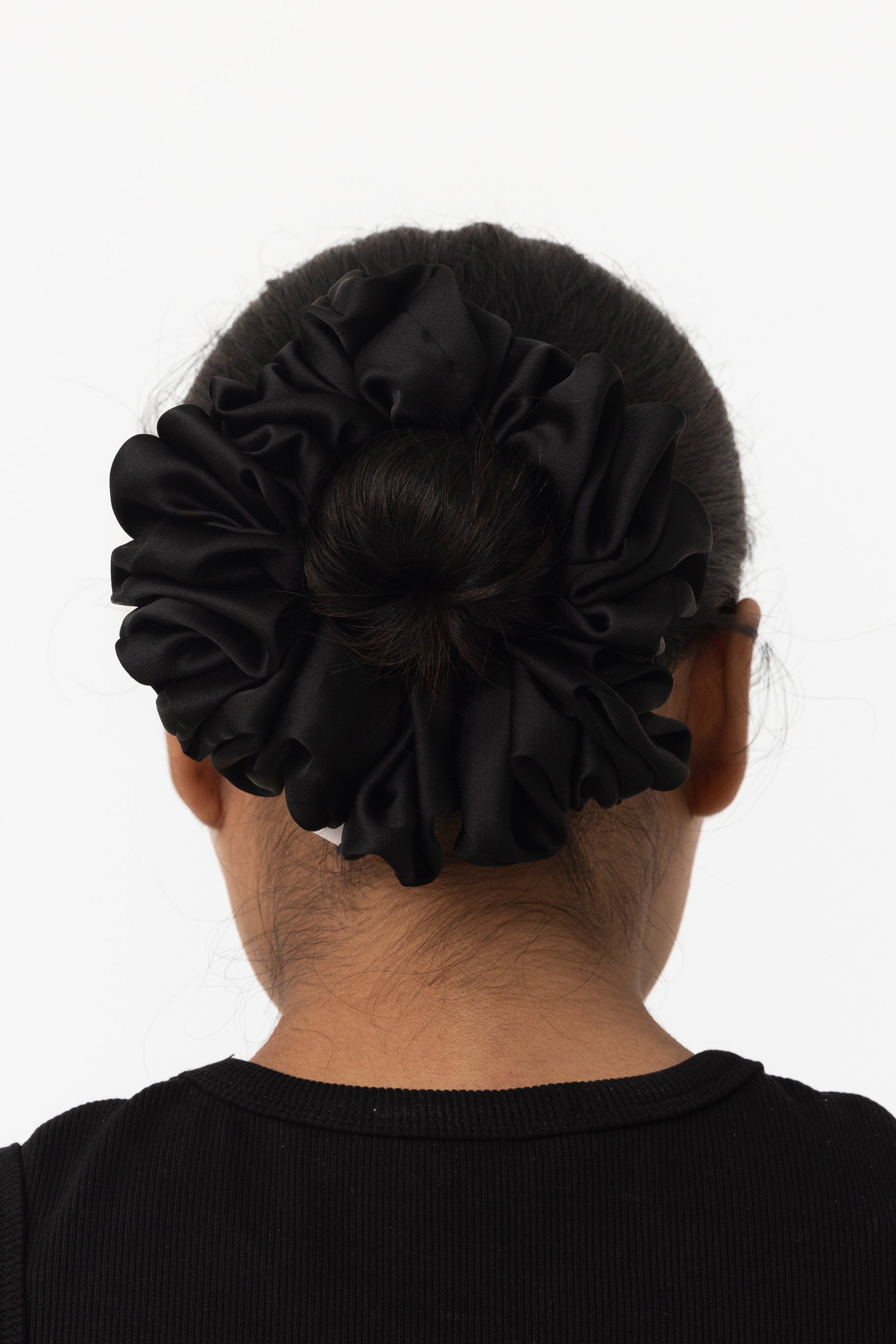 Satin Hair Scrunchie - Black