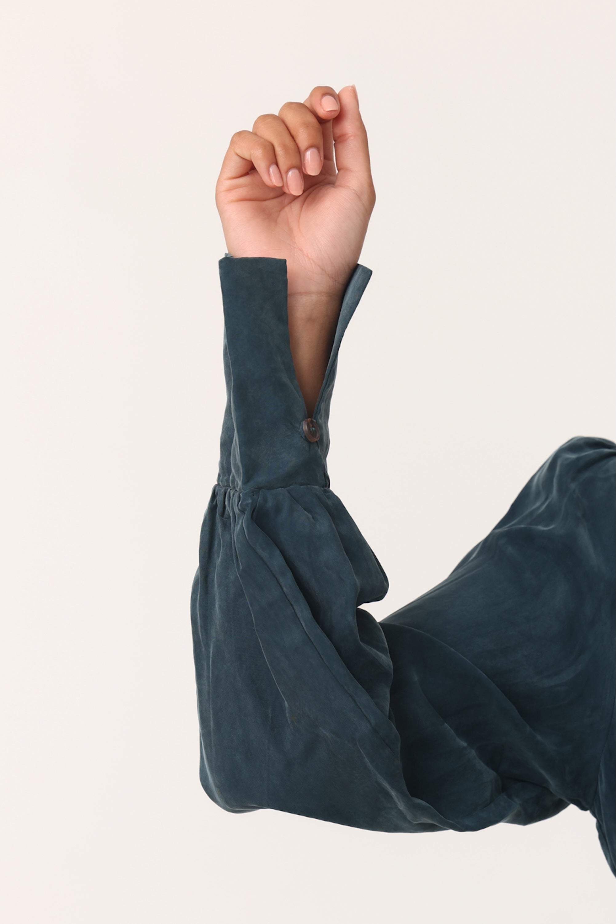 Cupro V Neck Abaya - Teal