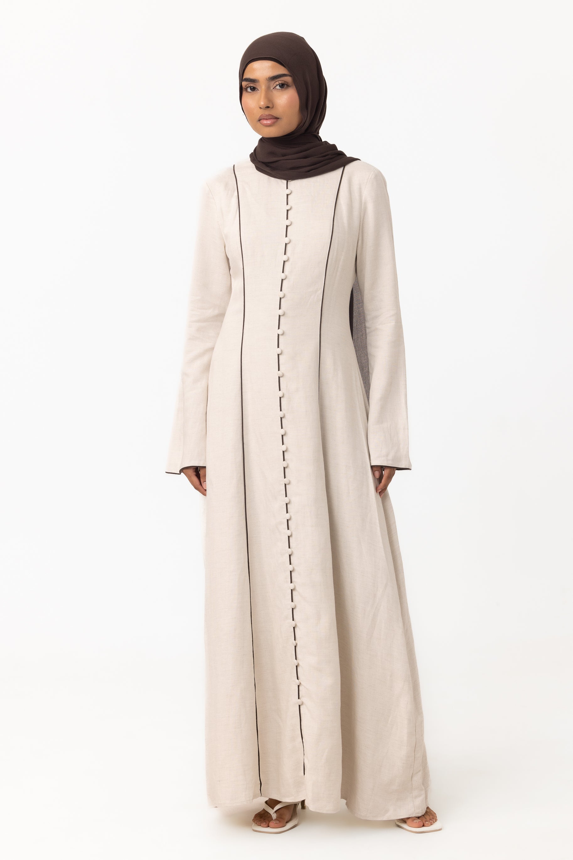 Taliyah Contrast Panel Dress - Oat