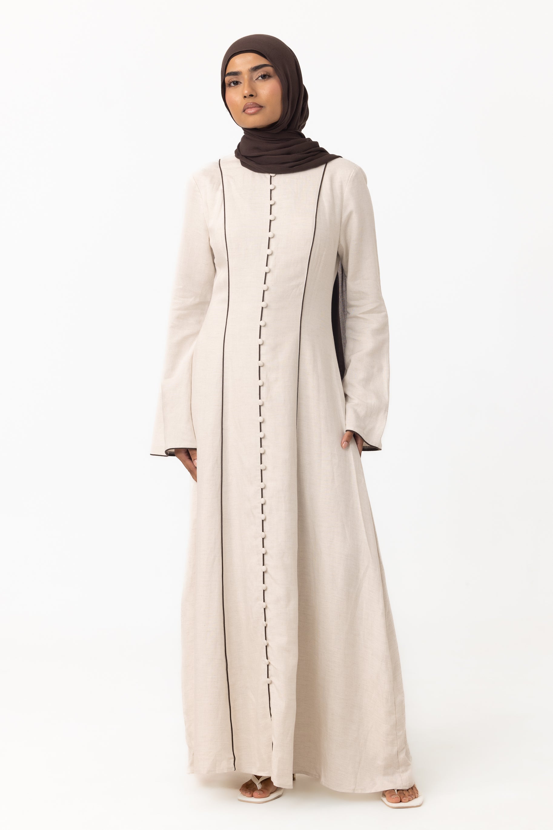 Taliyah Contrast Panel Dress - Oat