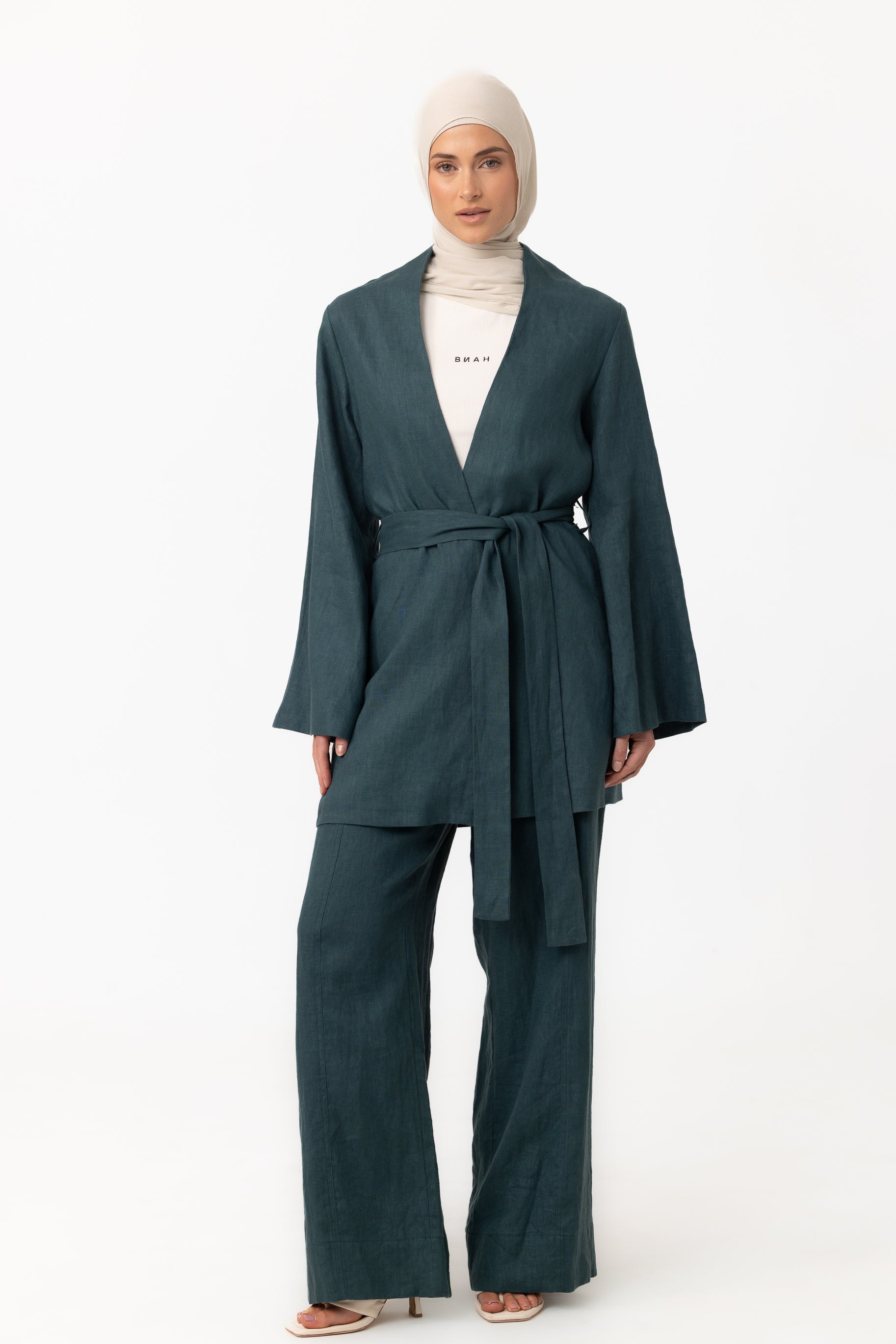 Anaya Open Blouse - Teal