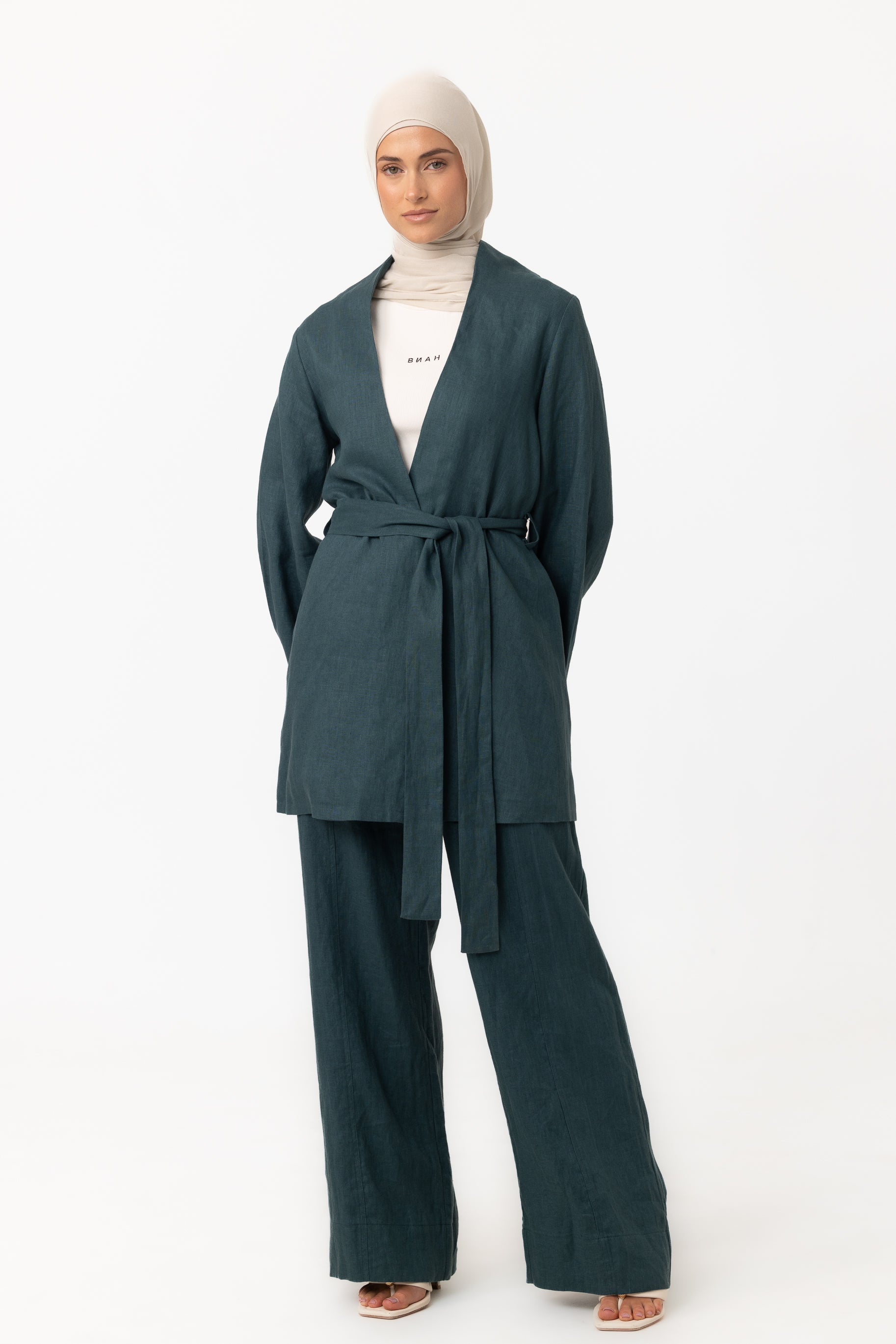 Anaya Open Blouse - Teal