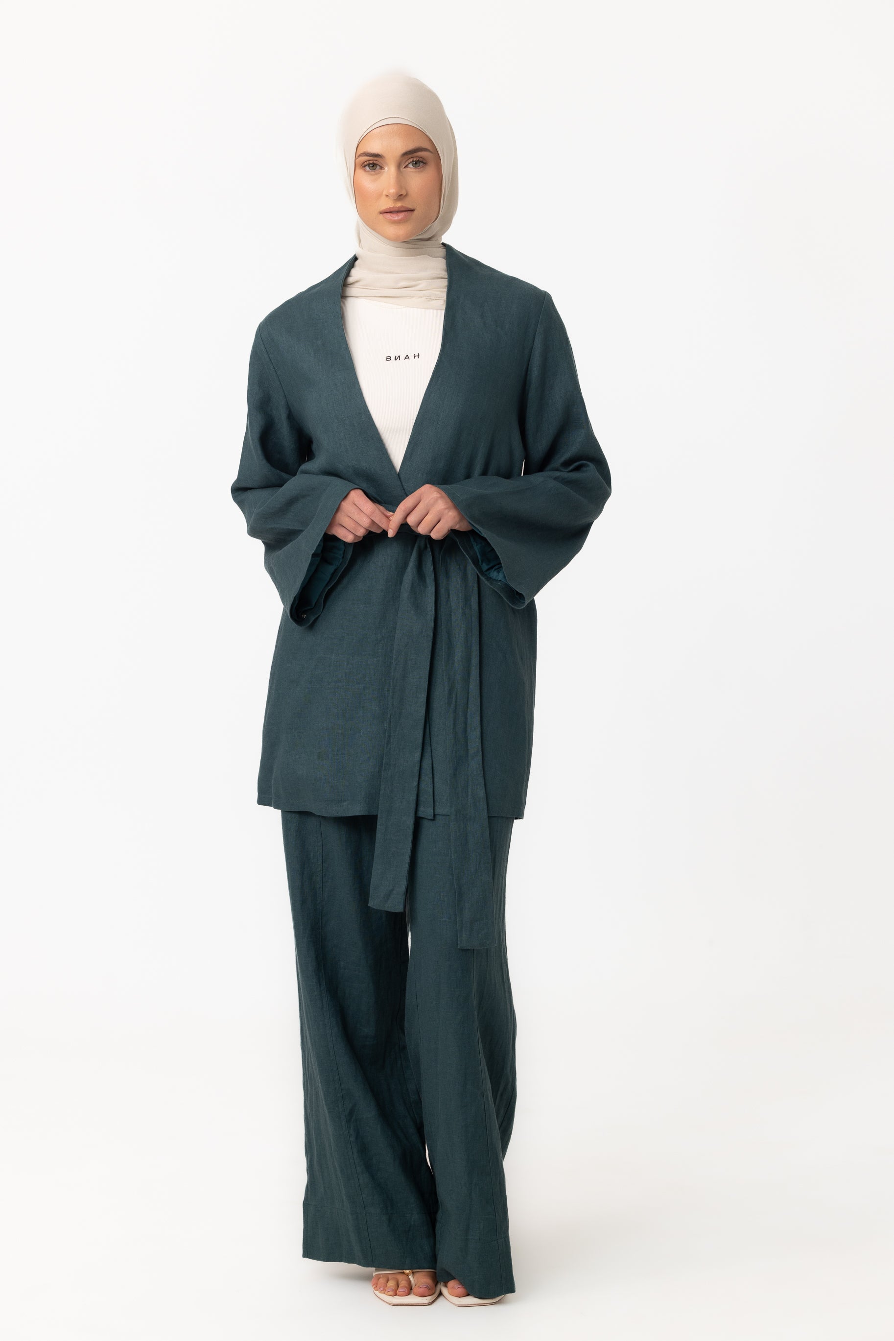 Anaya Wide Leg Pants - Teal
