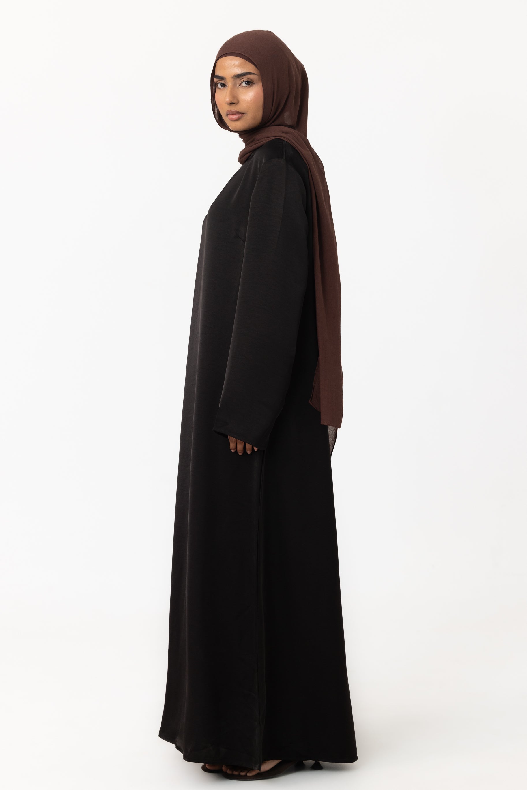 Saylor Satin Slip Dress - Black