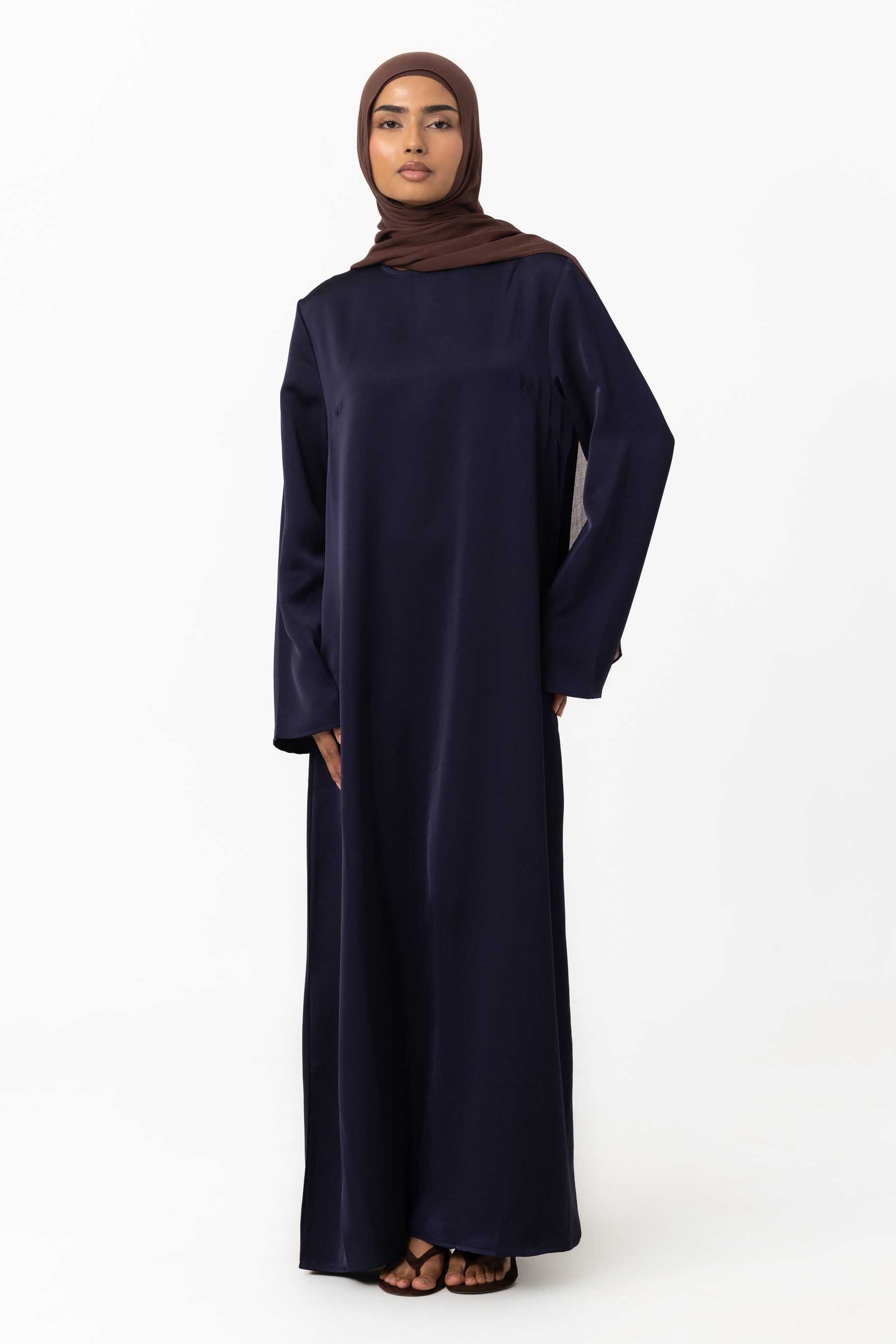 Saylor Satin Slip Dress - Navy