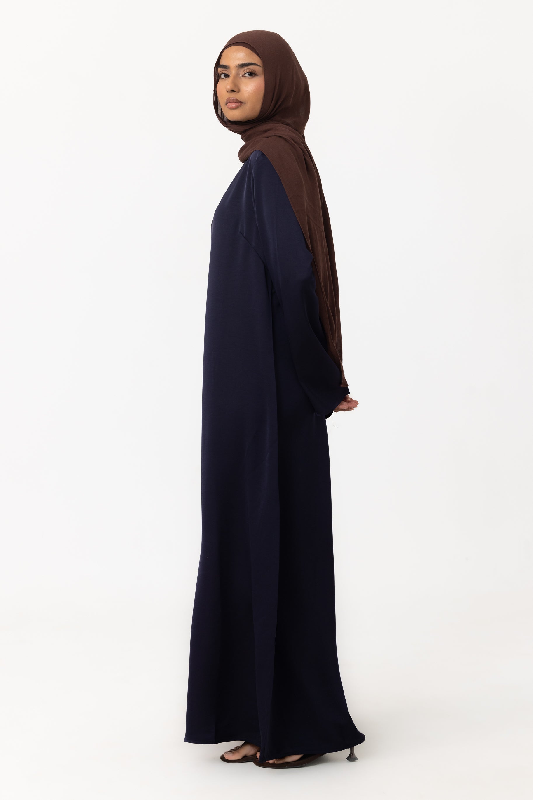 Saylor Satin Slip Dress - Navy