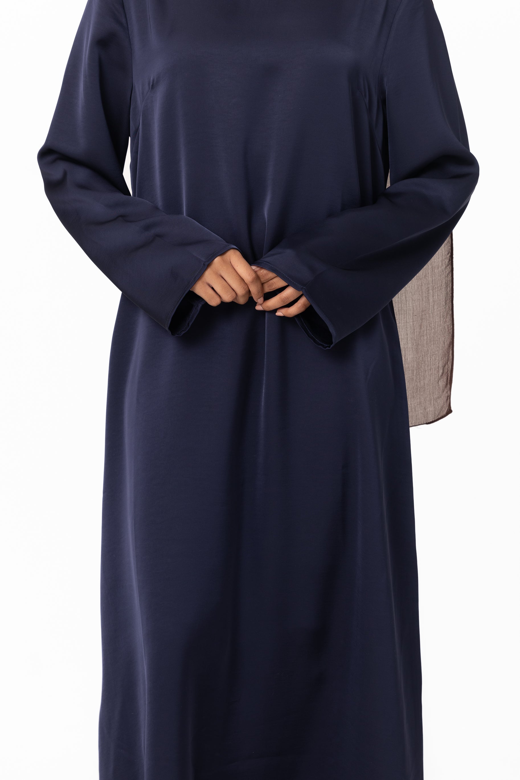 Saylor Satin Slip Dress - Navy