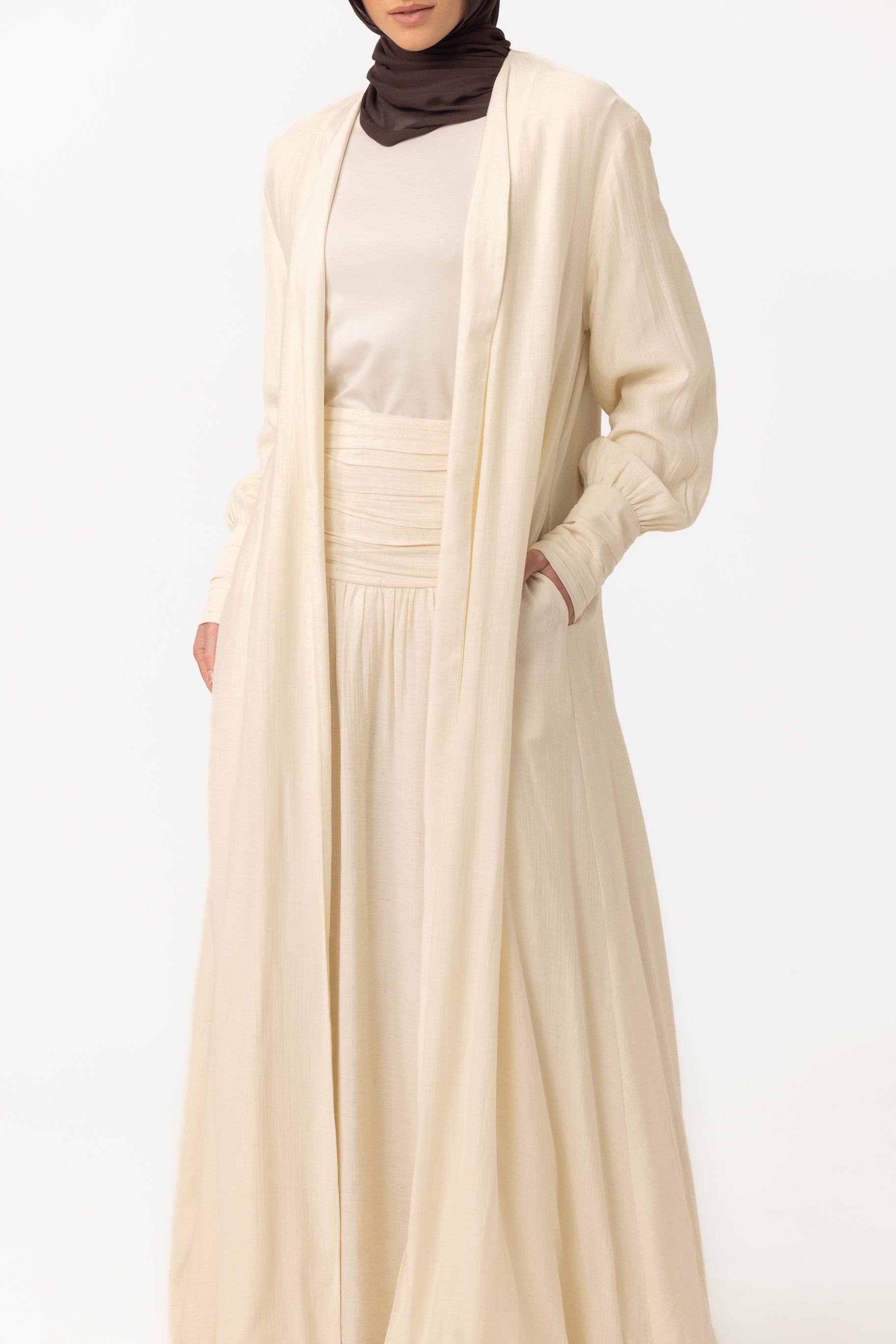 Noelle Ruched Skirt - Pearl