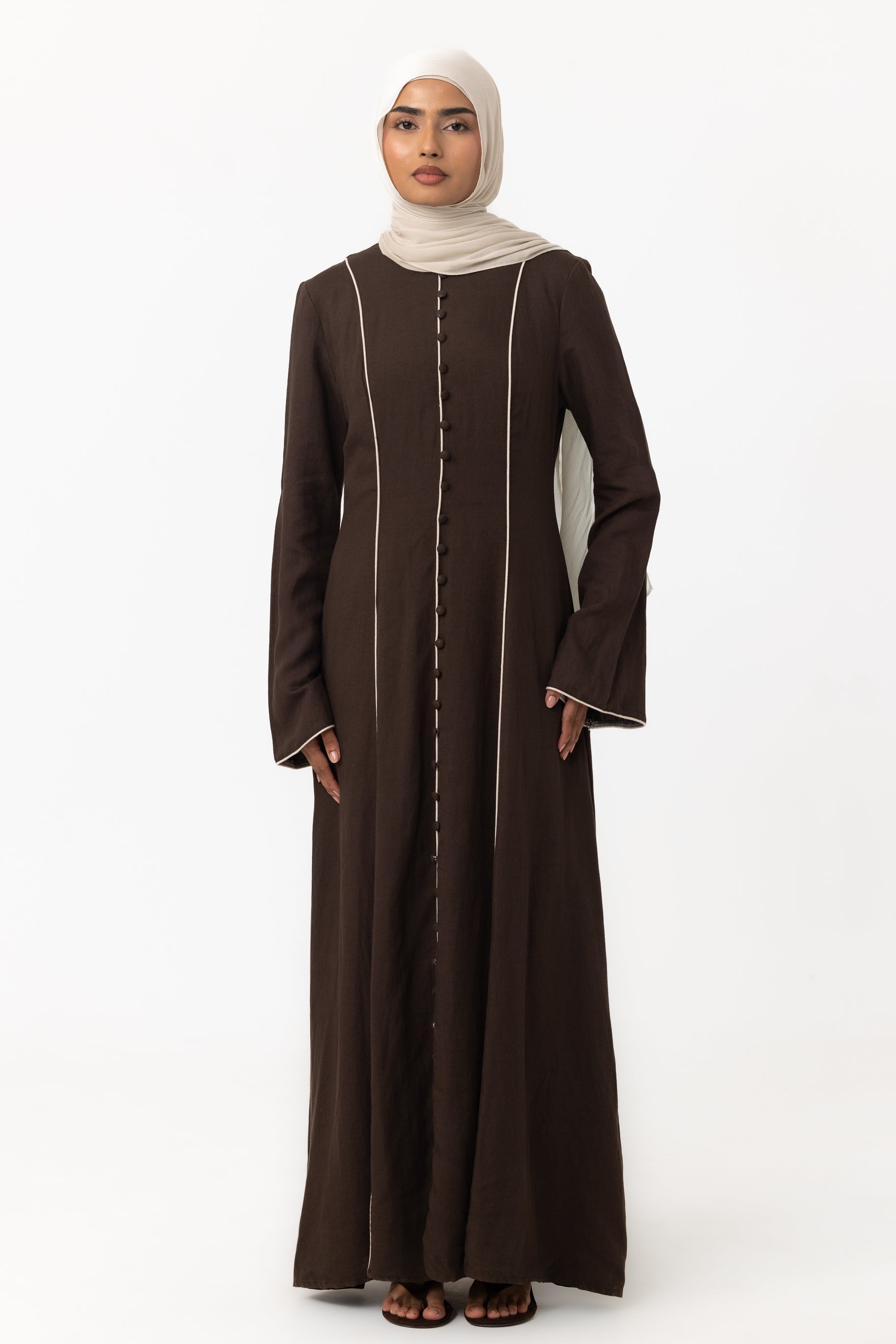 Taliyah Contrast Panel Dress - Chocolate