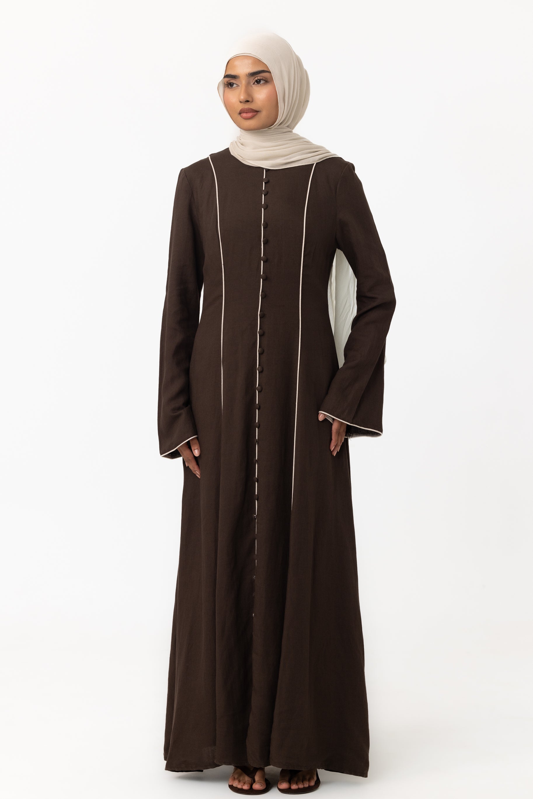 Taliyah Contrast Panel Dress - Chocolate