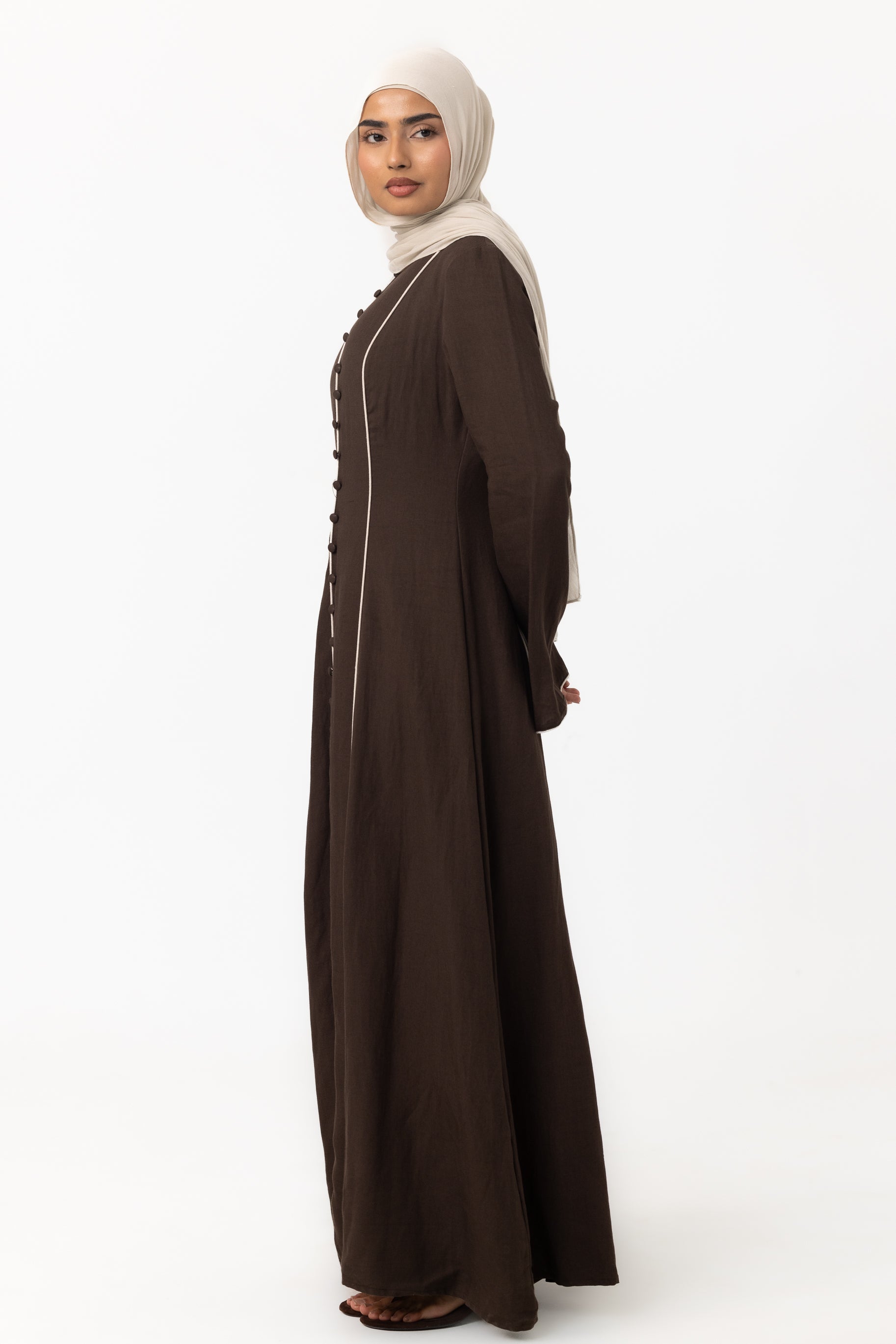 Taliyah Contrast Panel Dress - Chocolate