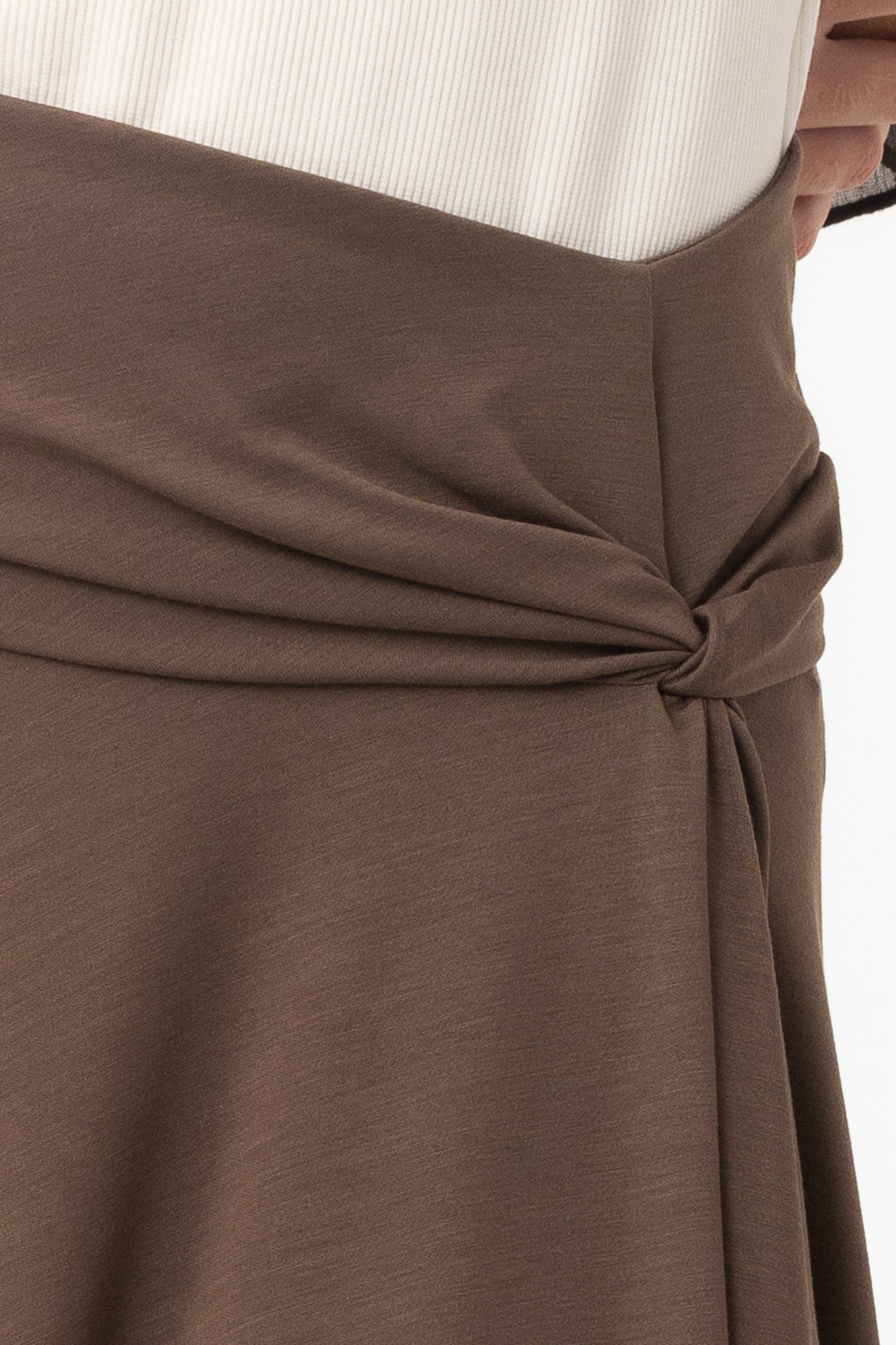 Jersey Twist Skirt - Truffle