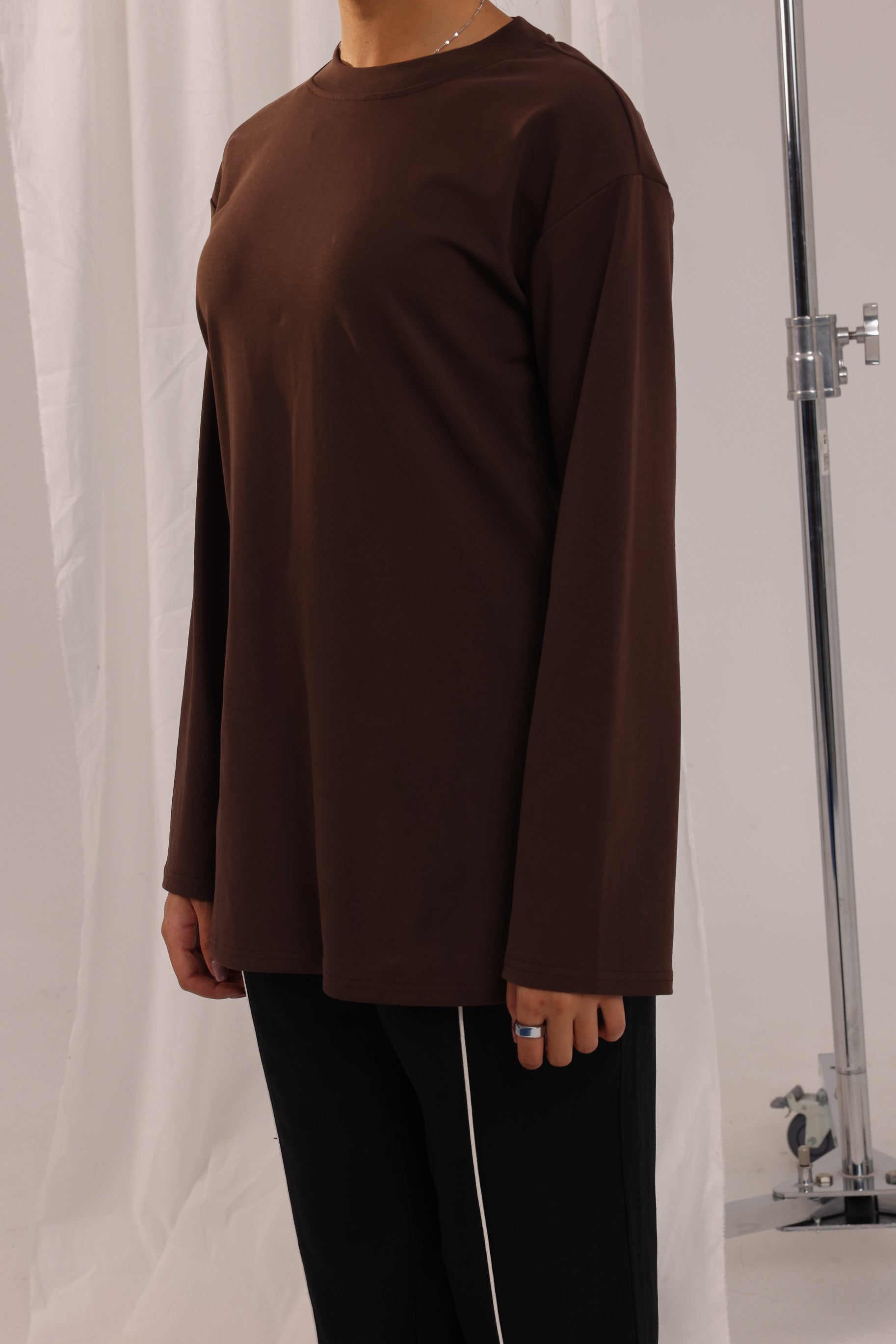 Everyday Crew Neck Top - Chocolate