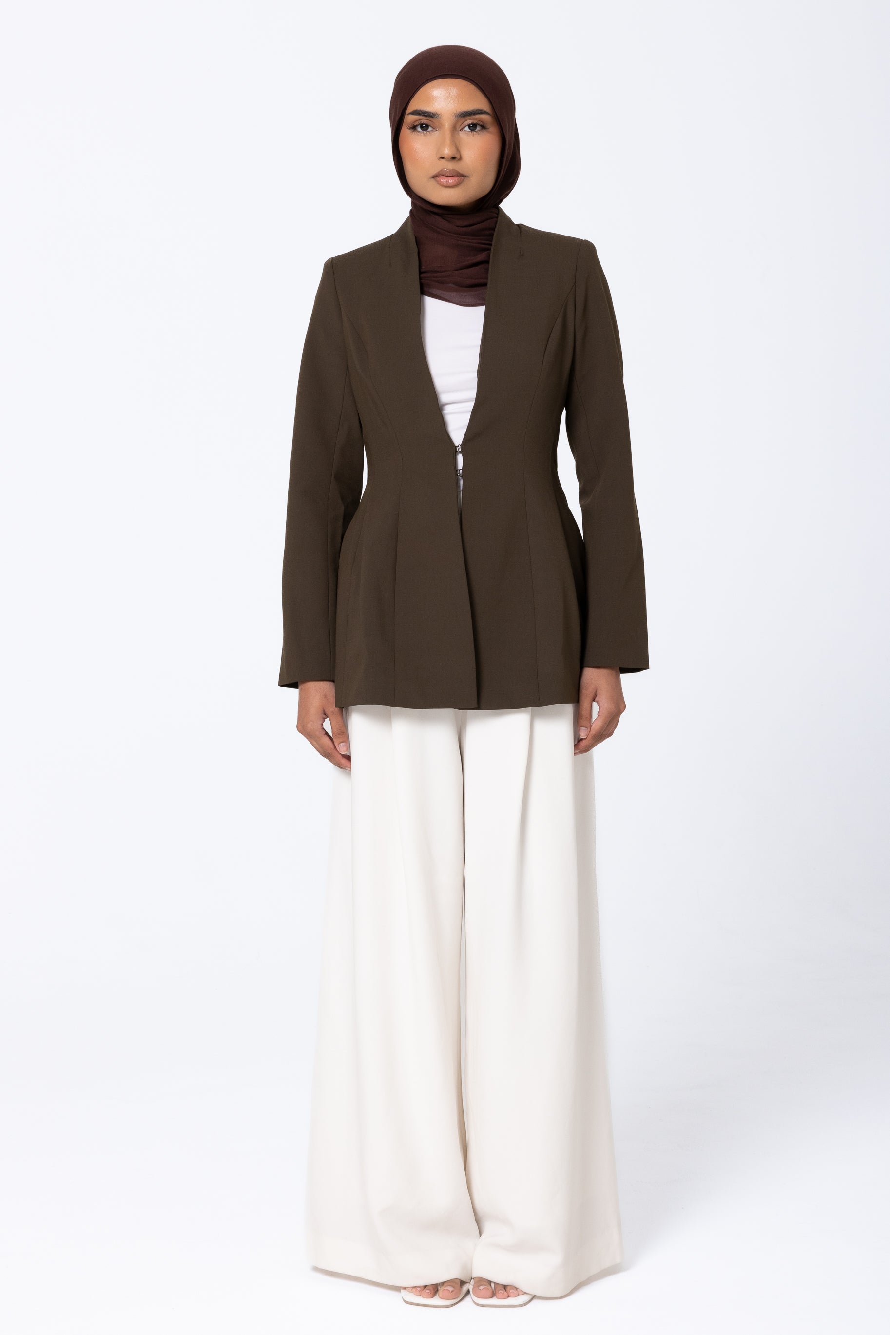 Heidi Hourglass Blazer - Olive