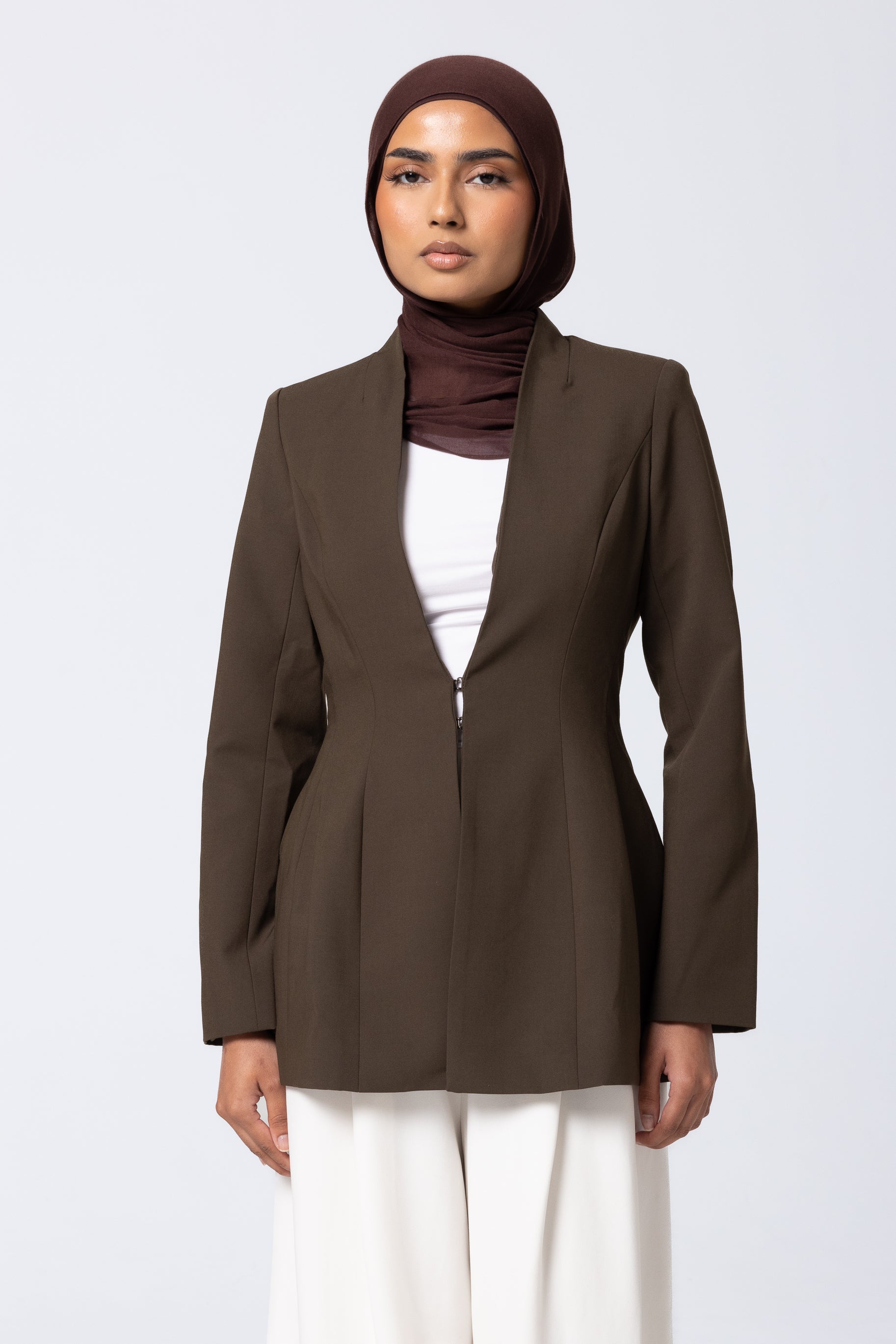 Heidi Hourglass Blazer - Olive