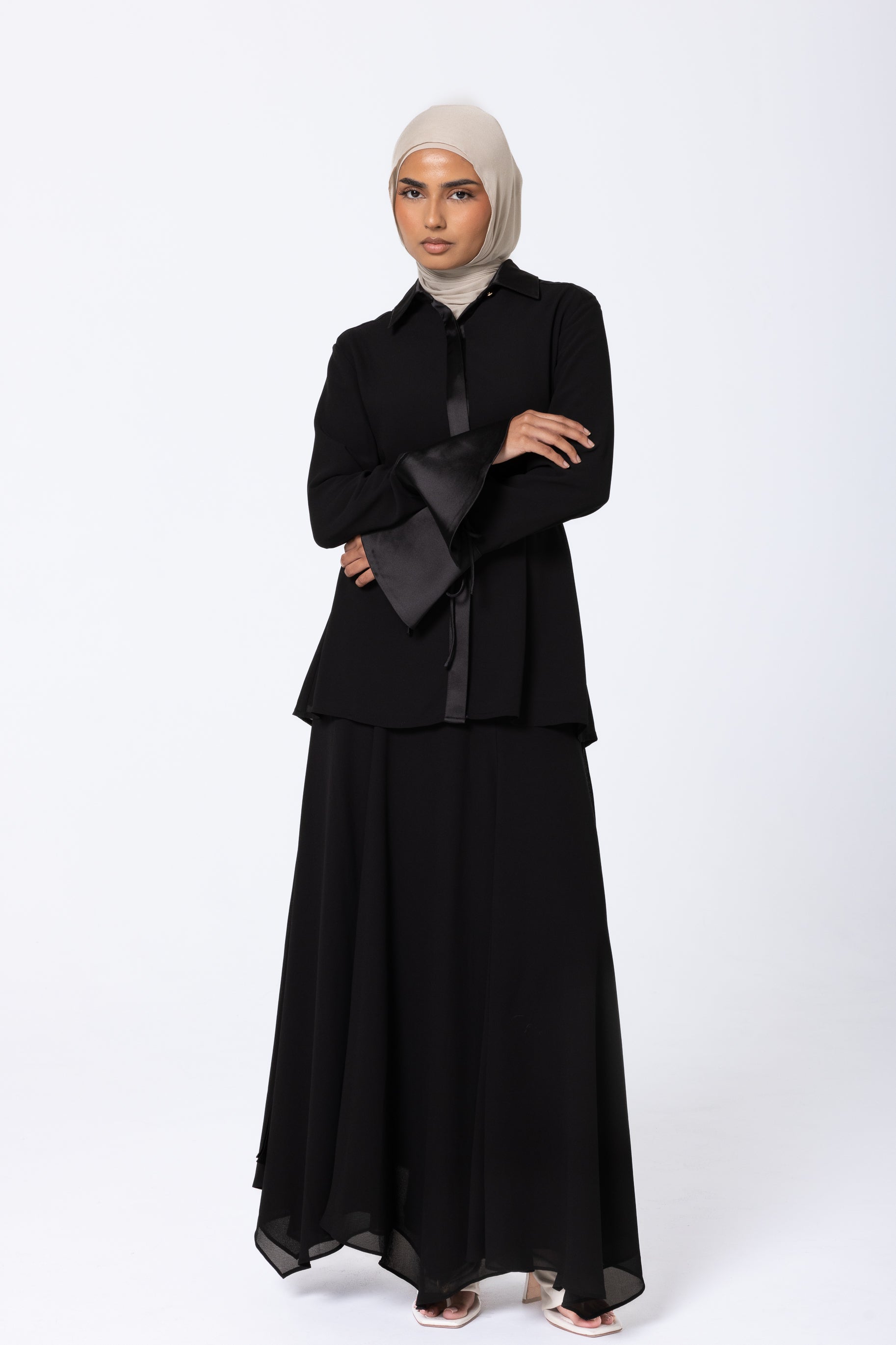 Chiffon Maxi Skirt - Black