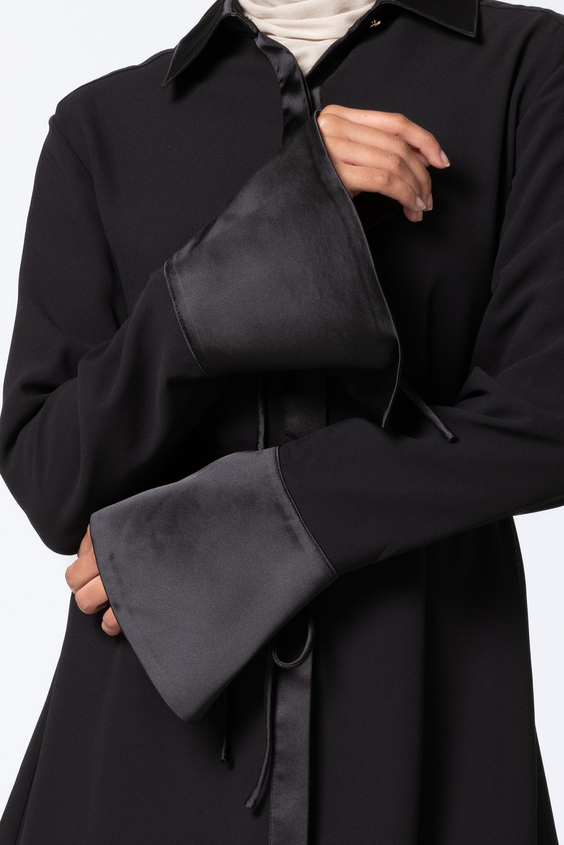 Chiffon Button Up Blouse - Black