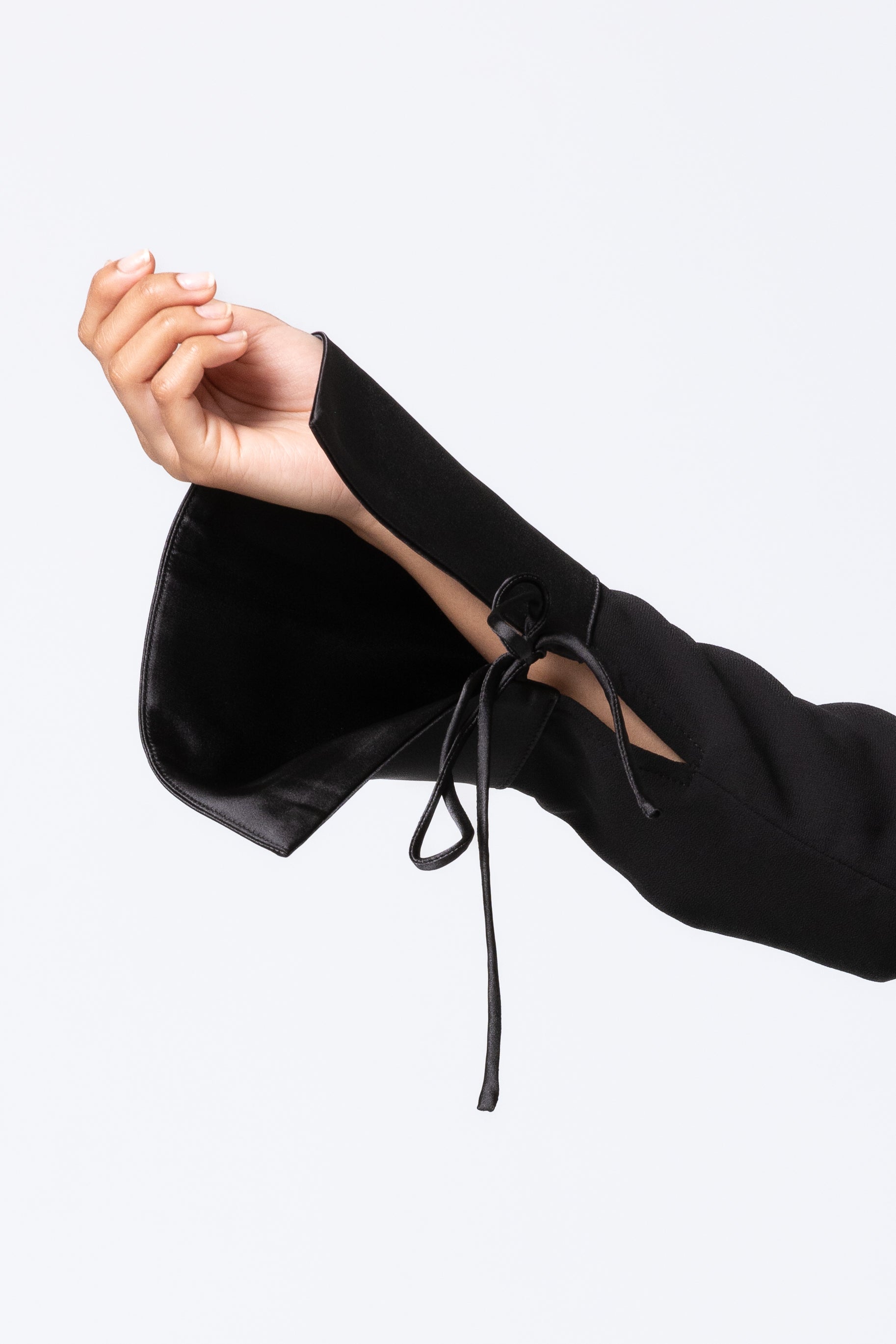 Chiffon Button Up Blouse - Black