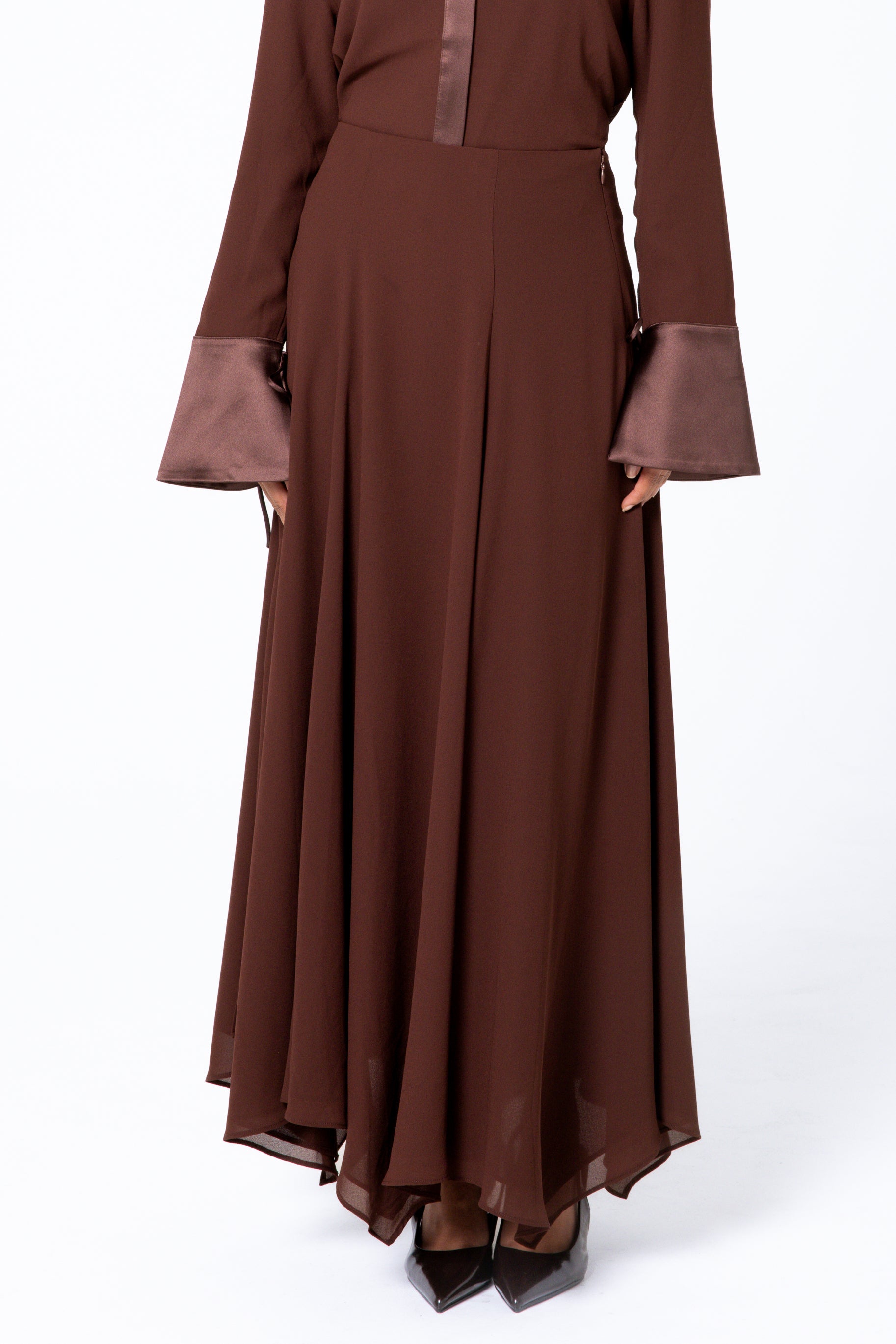 Chiffon Maxi Skirt - Fudge