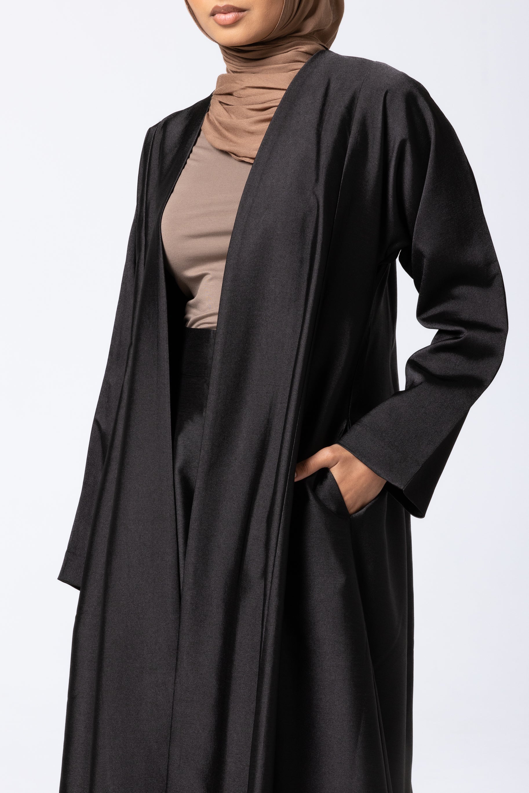 Astra Open Abaya - Black